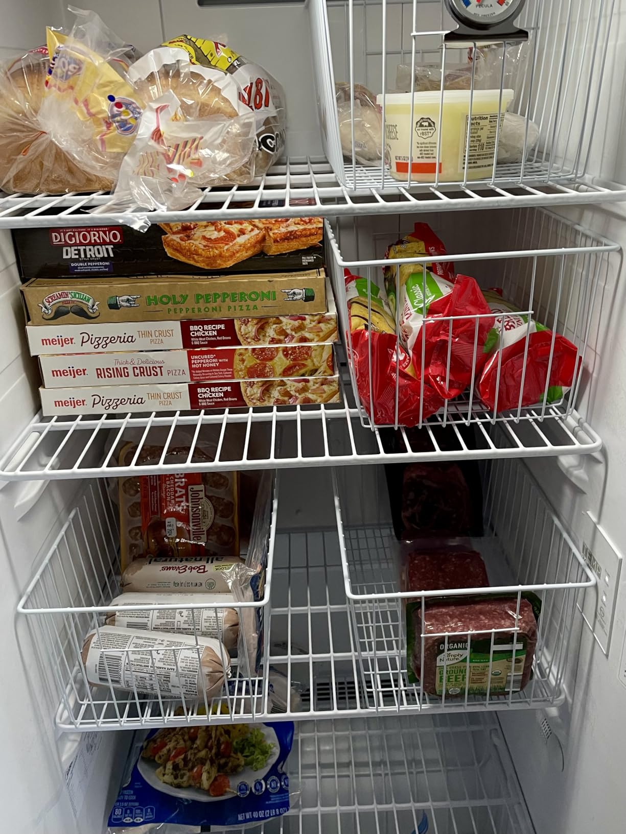 16inch Freezer Wire Storage Organizer Baskets, Household Refrigerator Bins with Built-in Handles for Cabinet, Pantry, Closet, Bedroom customer photo 1
