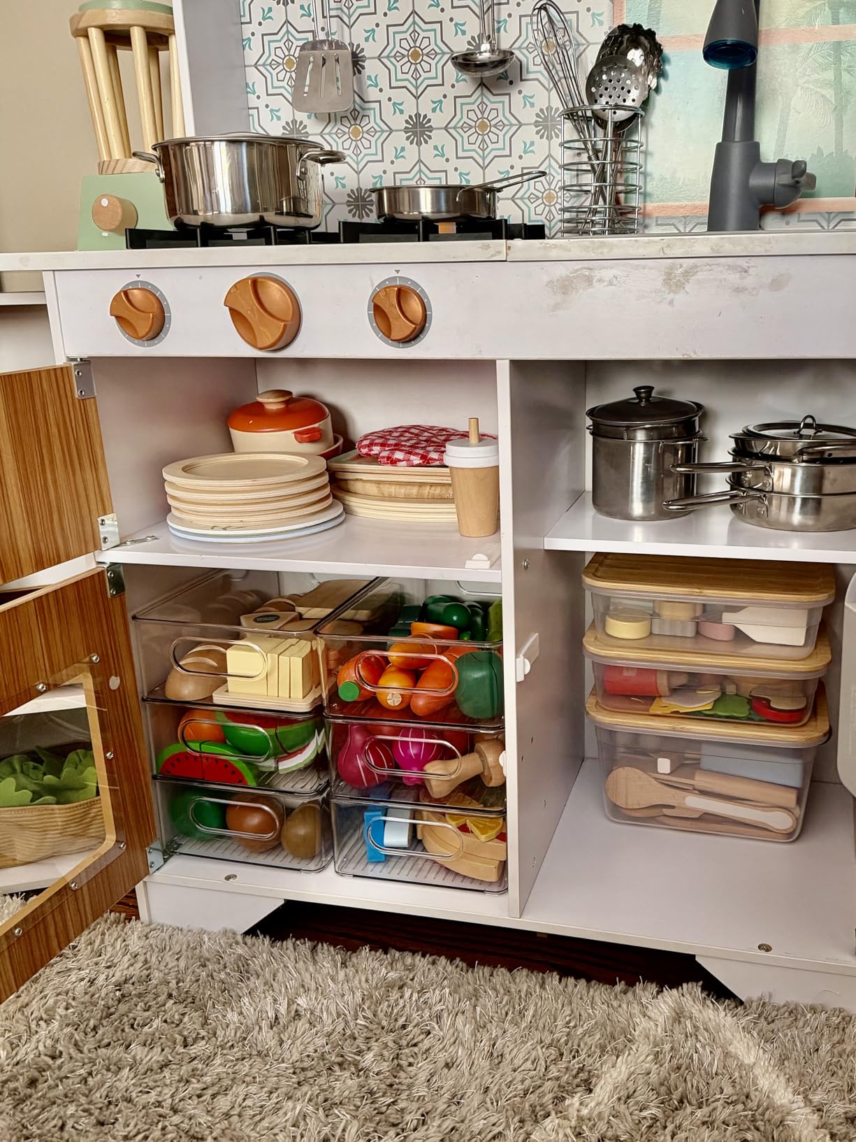 Stackable Refrigerator Organizer Bins, 6 Pack Clear Kitchen Organizer Container Bins with Handles and 20 PCS Plastic Bags for Pantry, Cabinets, Shelves, Drawer, Freezer - Food Safe, BPA Free 10