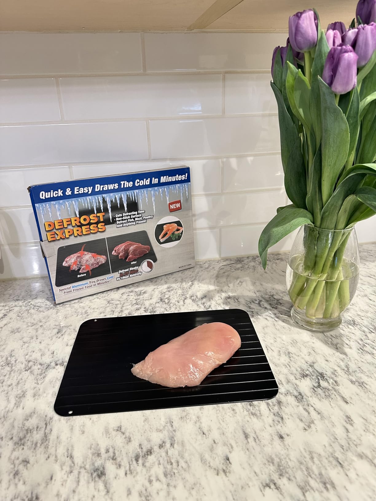 Quick Defrosting Tray for Frozen Meat, Fish, and Vegetables - 11.6