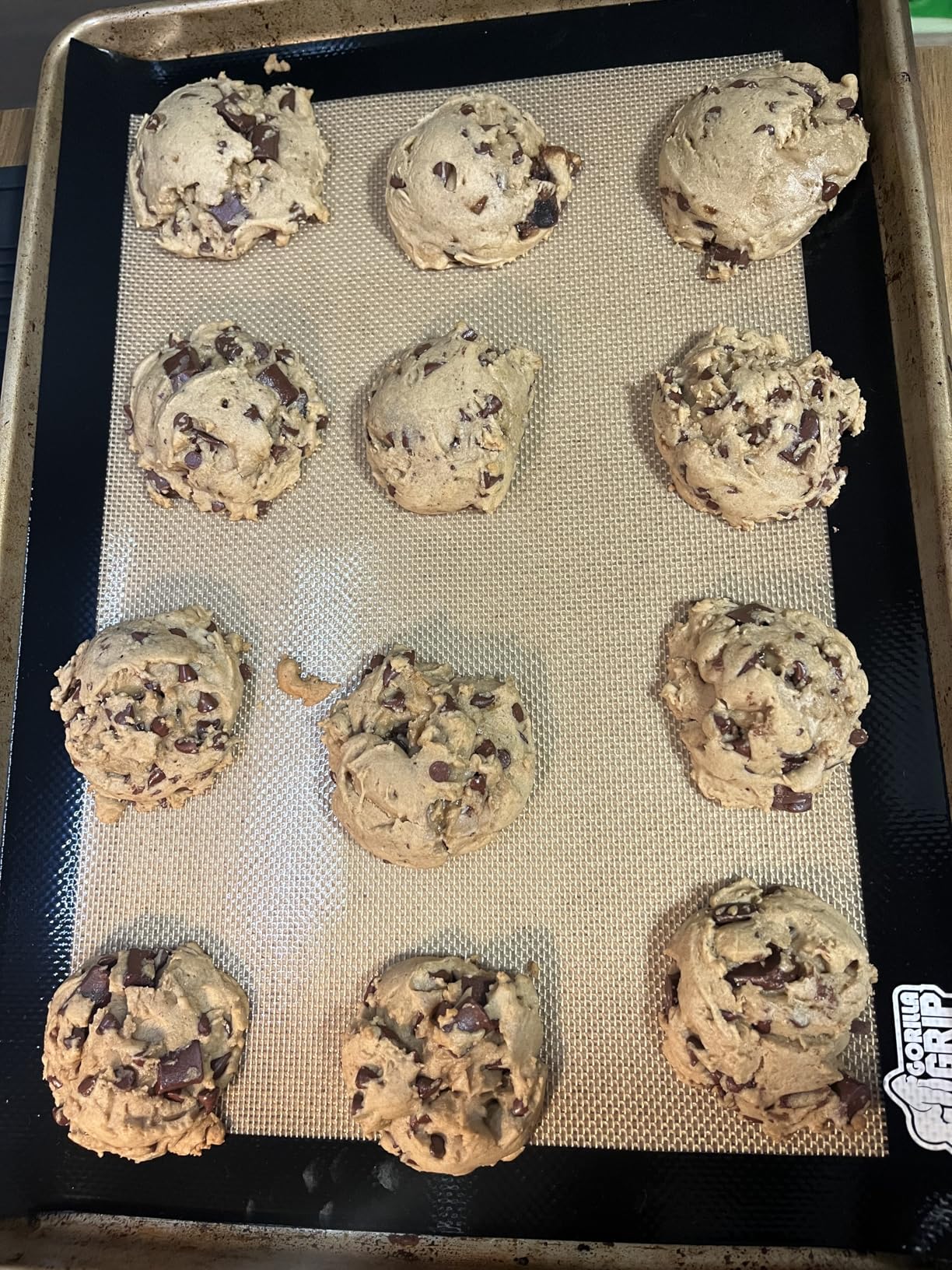 GORILLA GRIP Food Grade Reusable Nonstick Silicone Baking Mat, 16.5x11.87, Half Sheet 2PK, Oven Safe Cookie Sheet Liners, Up to 500 Degrees, No Mess Easy Clean Pastry Mats, Kitchen Essentials, Mint customer photo 2