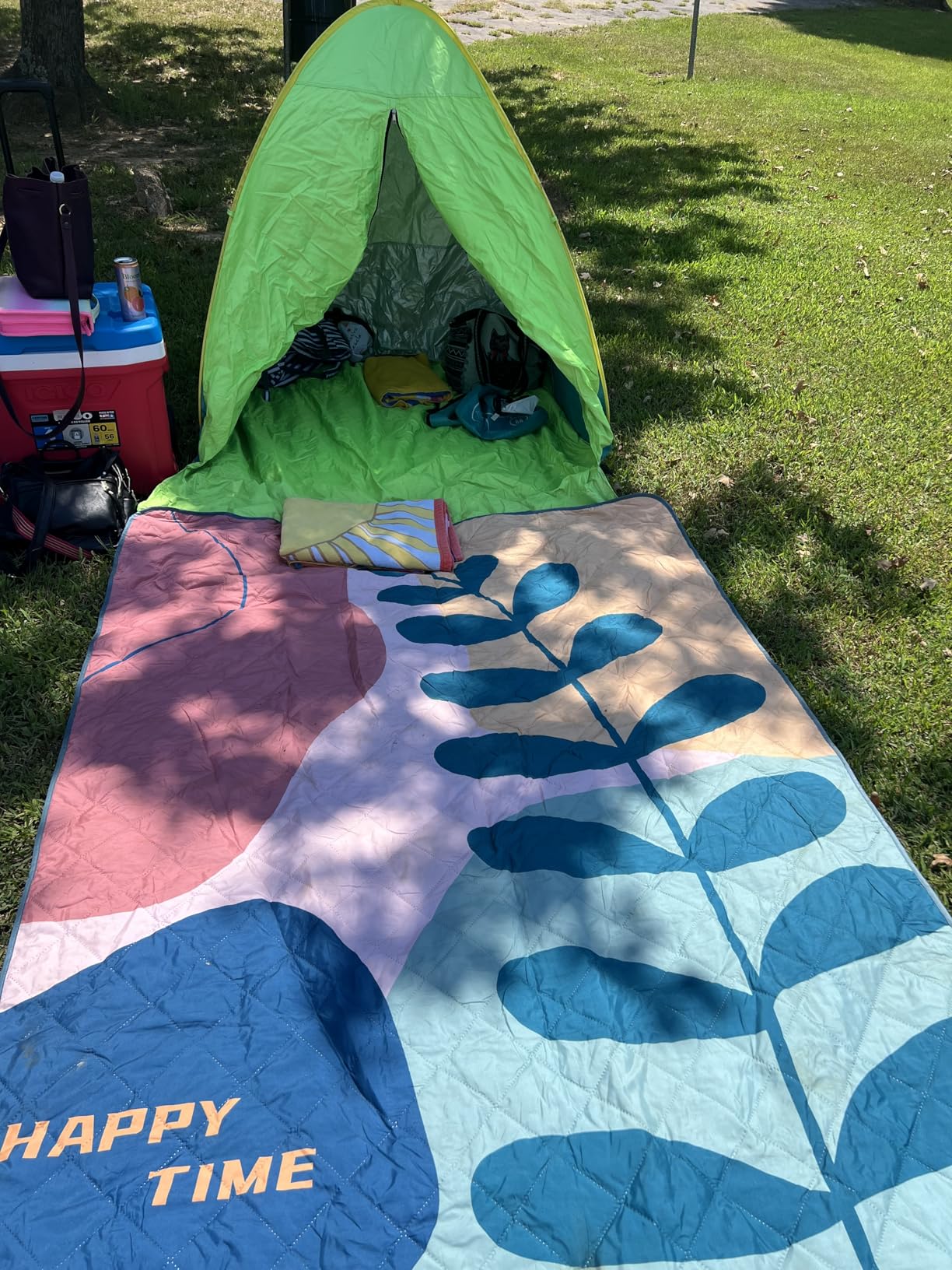 Exclusivo Mezcla Waterproof Picnic Blanket 60x80 Inches Large Multicolor Floral Polyester Sandproof Modern Camping Blanket customer photo 2