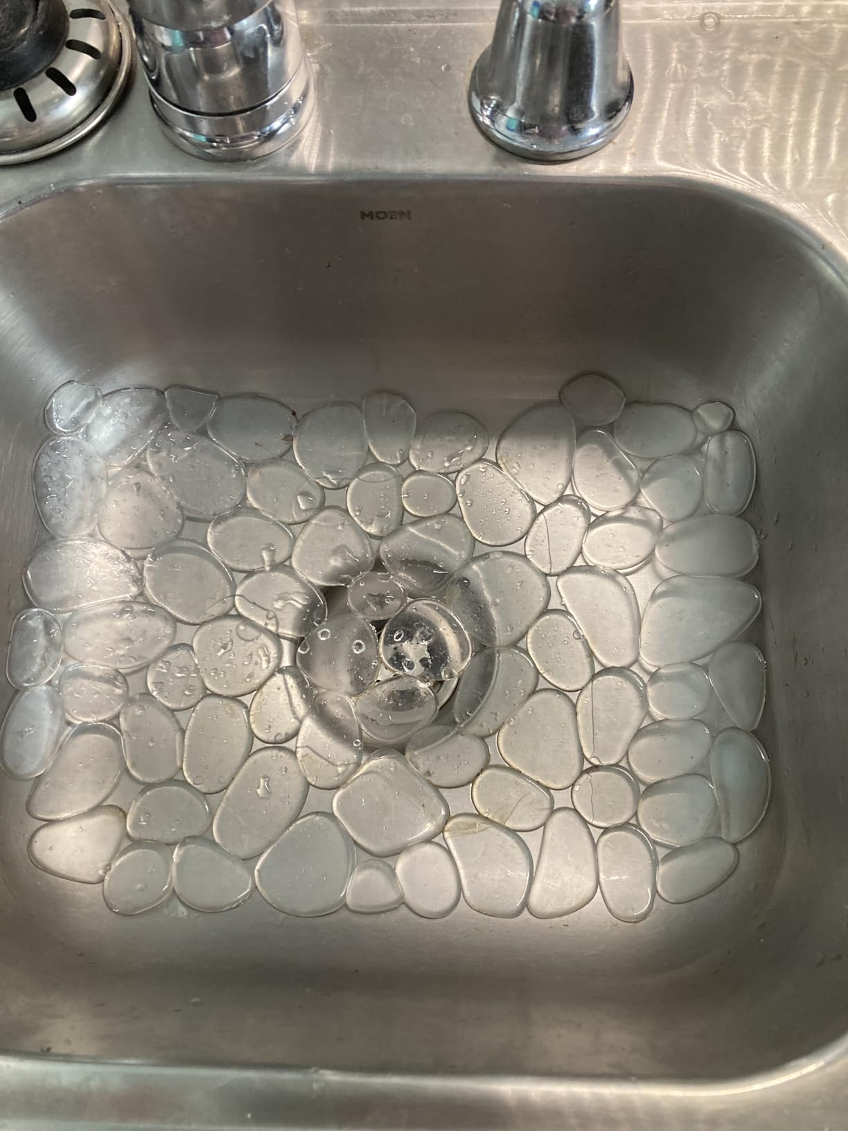Coopay Kitchen Sink Mat Pebble Protect Mat PVC Eco-friendly Adjustable Stainless steel/ Porcelain Dish Drying Pad Protector for Bottom of Kitchen Sink, 15.8 x 11.8 inches (2 Pack, Clear) customer photo 1