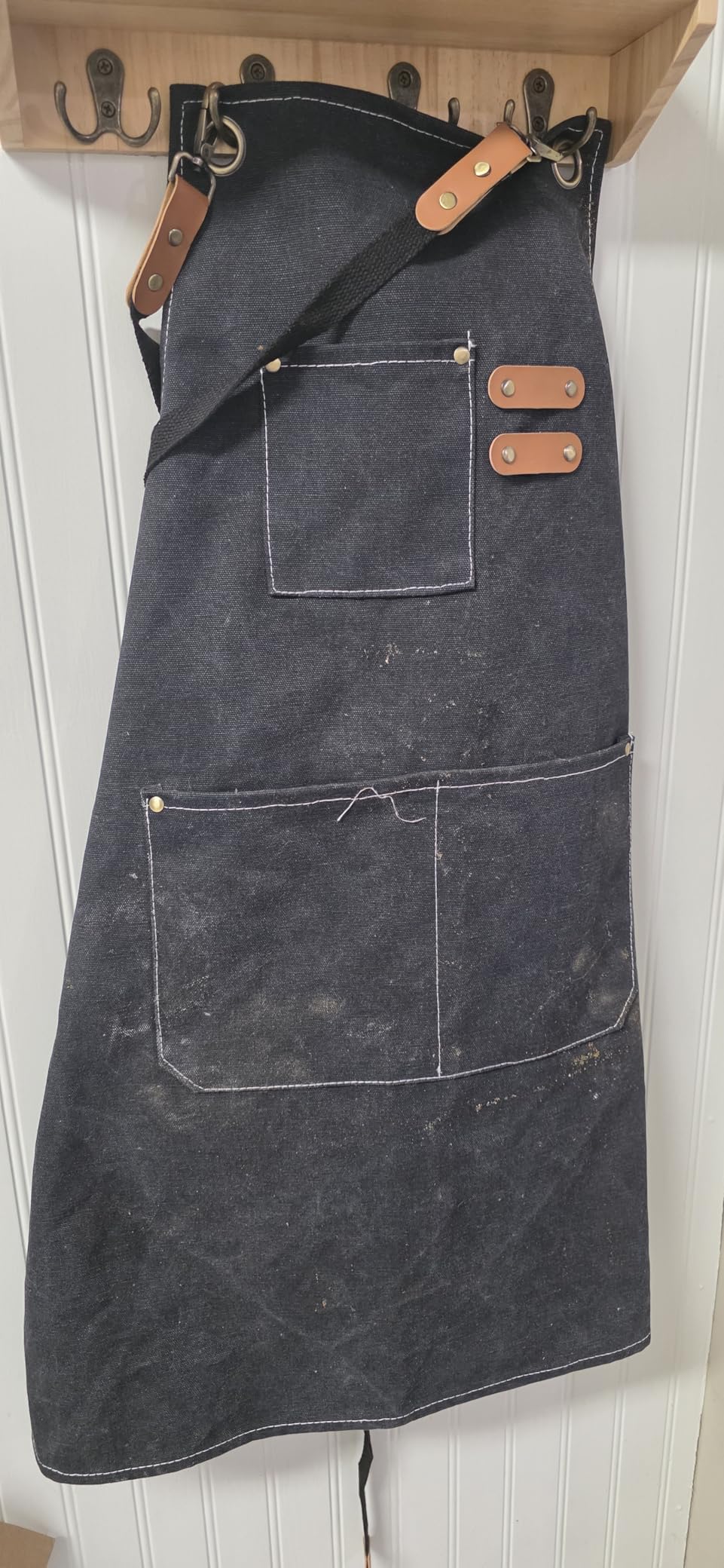 Tosewever Canvas Cross Back Chef Cotton Aprons for Men Women with Large Pockets customer photo 1
