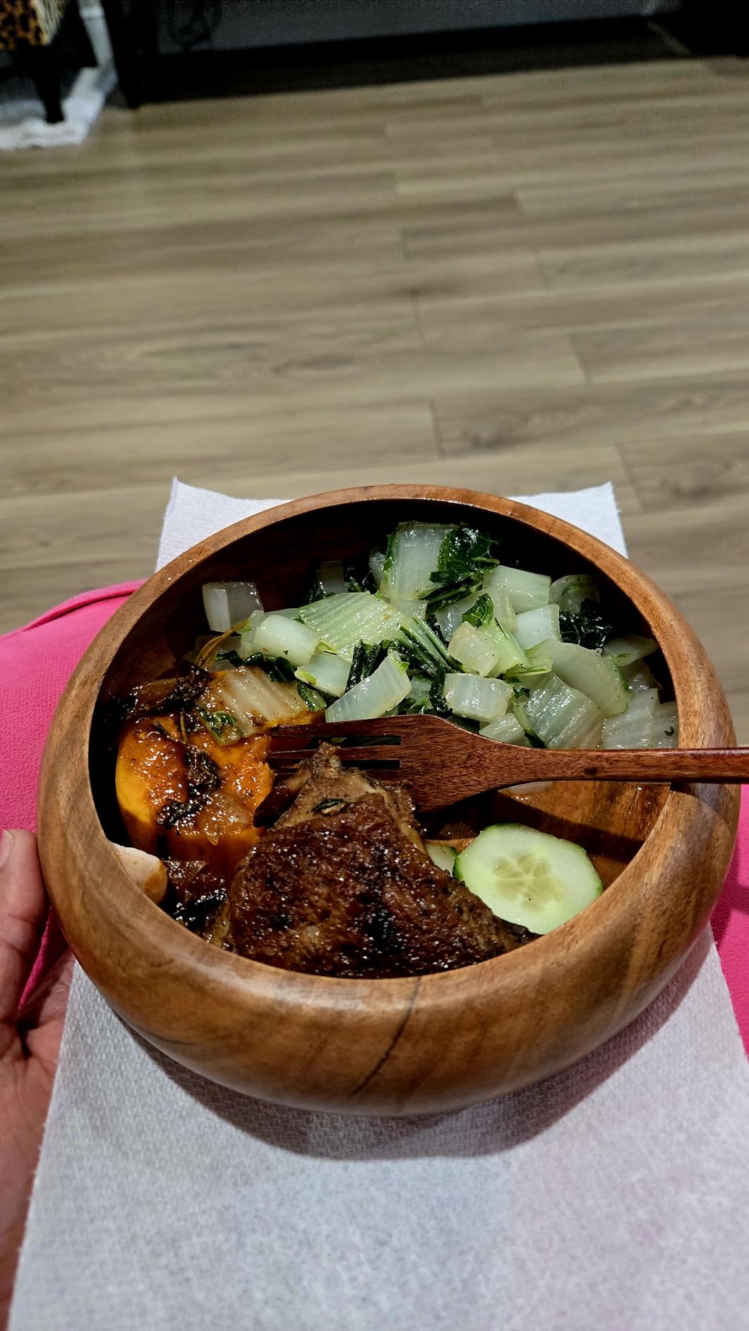 Acacia wood salad bowls set of 2 | Individual wooden bowls 8 x 2 inches (25 oz) | Use for salad, pasta, rice, acai, smoothie, soup, fruits, snacks customer photo 1