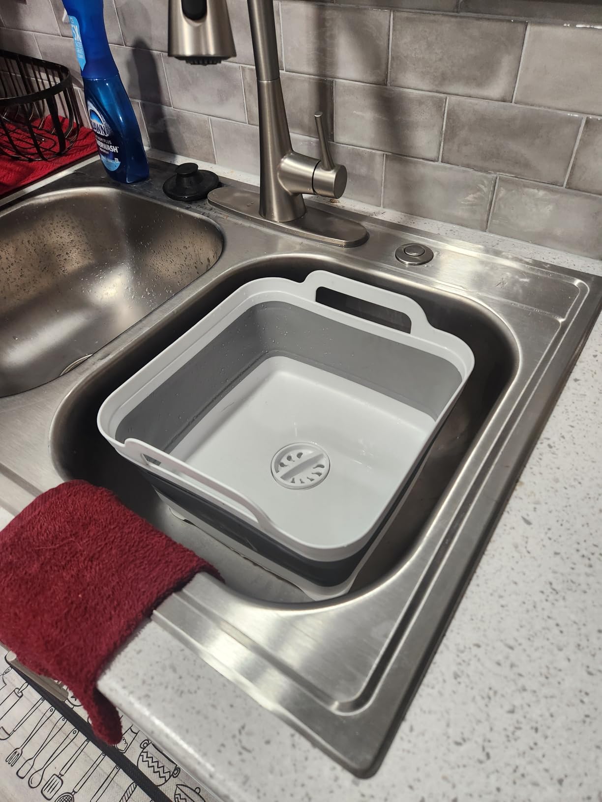 Collapsible Wash Basin 9L, Foldable Dish Tub with Drain Plug customer photo 2