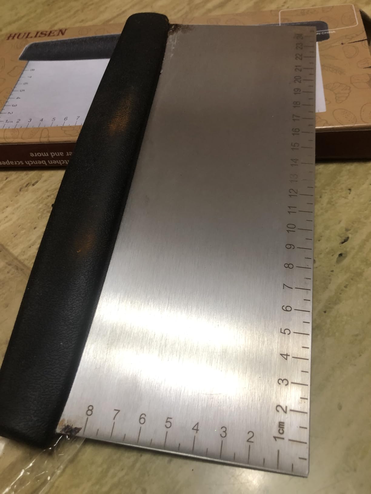 HULISEN Large Bench Scraper for Baking, 10 inch Dough Pastry Scraper with Measuring Scale, Stainless Steel Cake Scraper, Pizza Cutter, Food Chopper, Bread Separator Knife customer photo 2