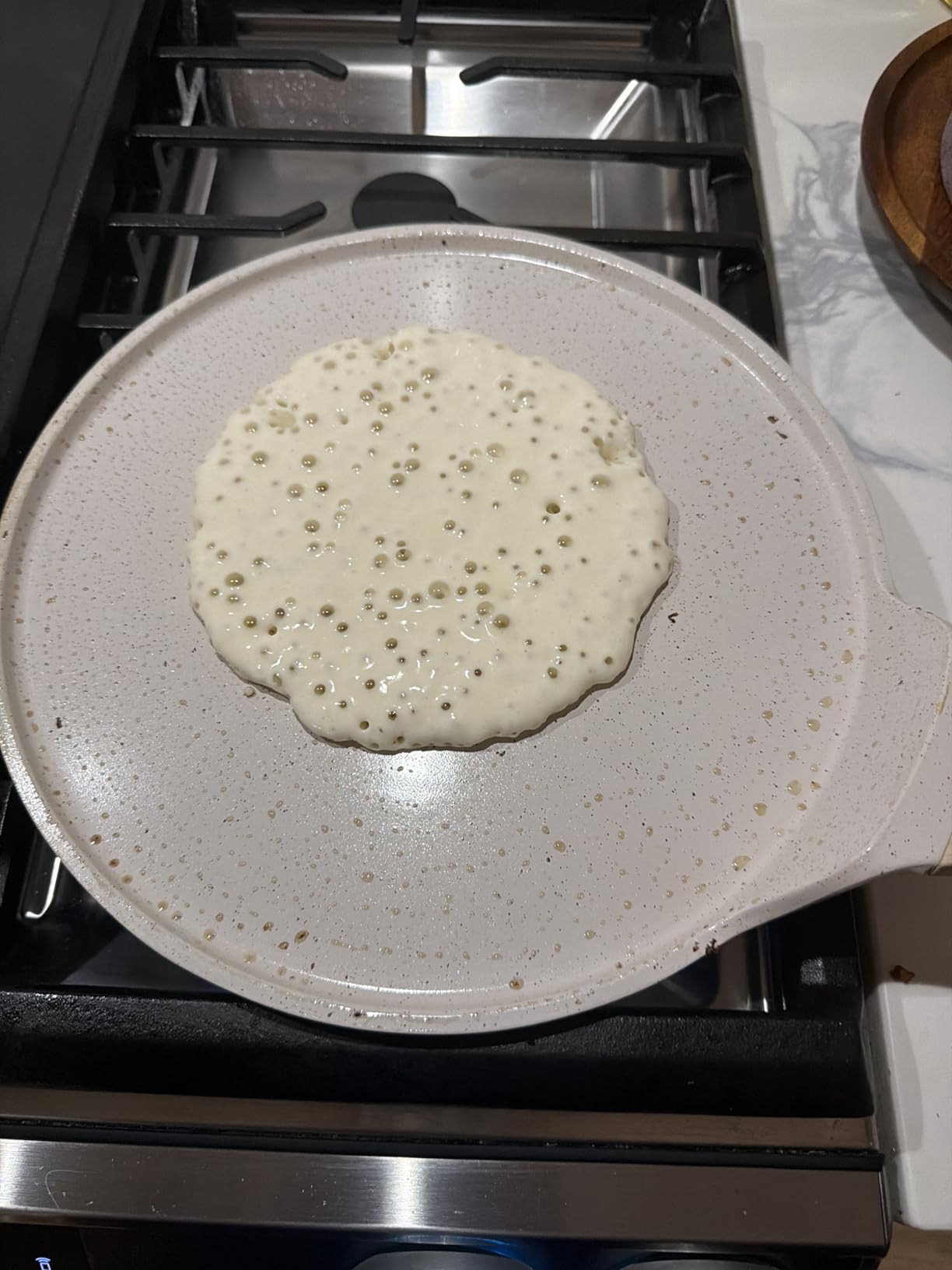 ESLITE LIFE 9.5 Inch Crepe Pan with Spreader, Nonstick Granite Coating Dosa Pan, Roti Tawa Comal Para Tortillas Pancake Griddle Pan customer photo 2
