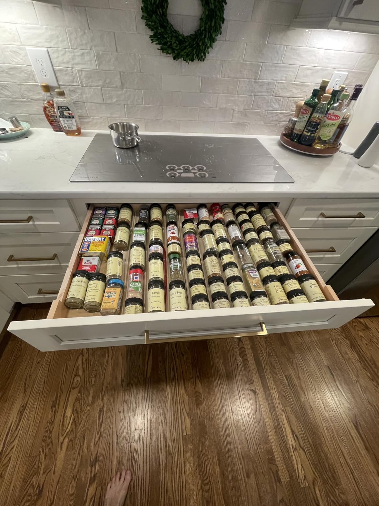 YouCopia SpiceLiner Adjustable Spice Drawer Liner, 10ft Roll, Sandstone, Seasoning and Spices Bottle Organizer Insert customer photo 1