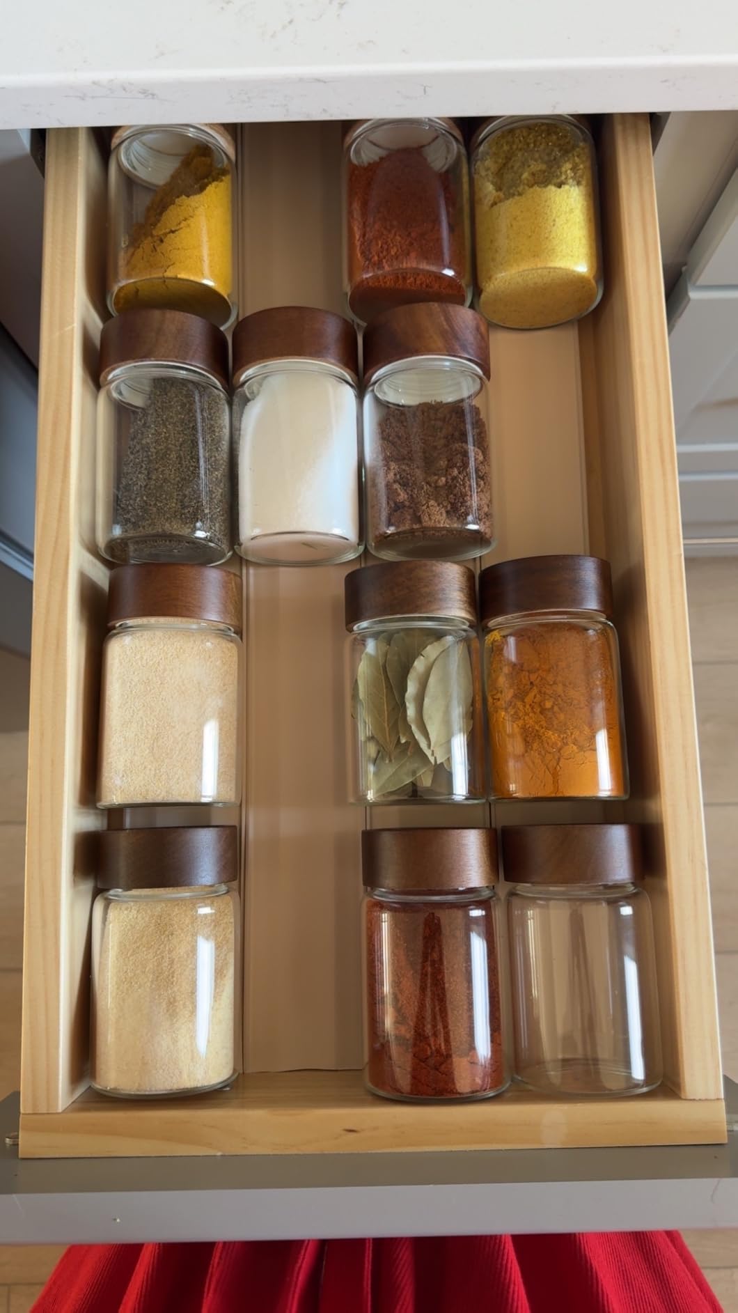 YouCopia SpiceLiner Adjustable Spice Drawer Liner, 10ft Roll, Sandstone, Seasoning and Spices Bottle Organizer Insert customer photo 2
