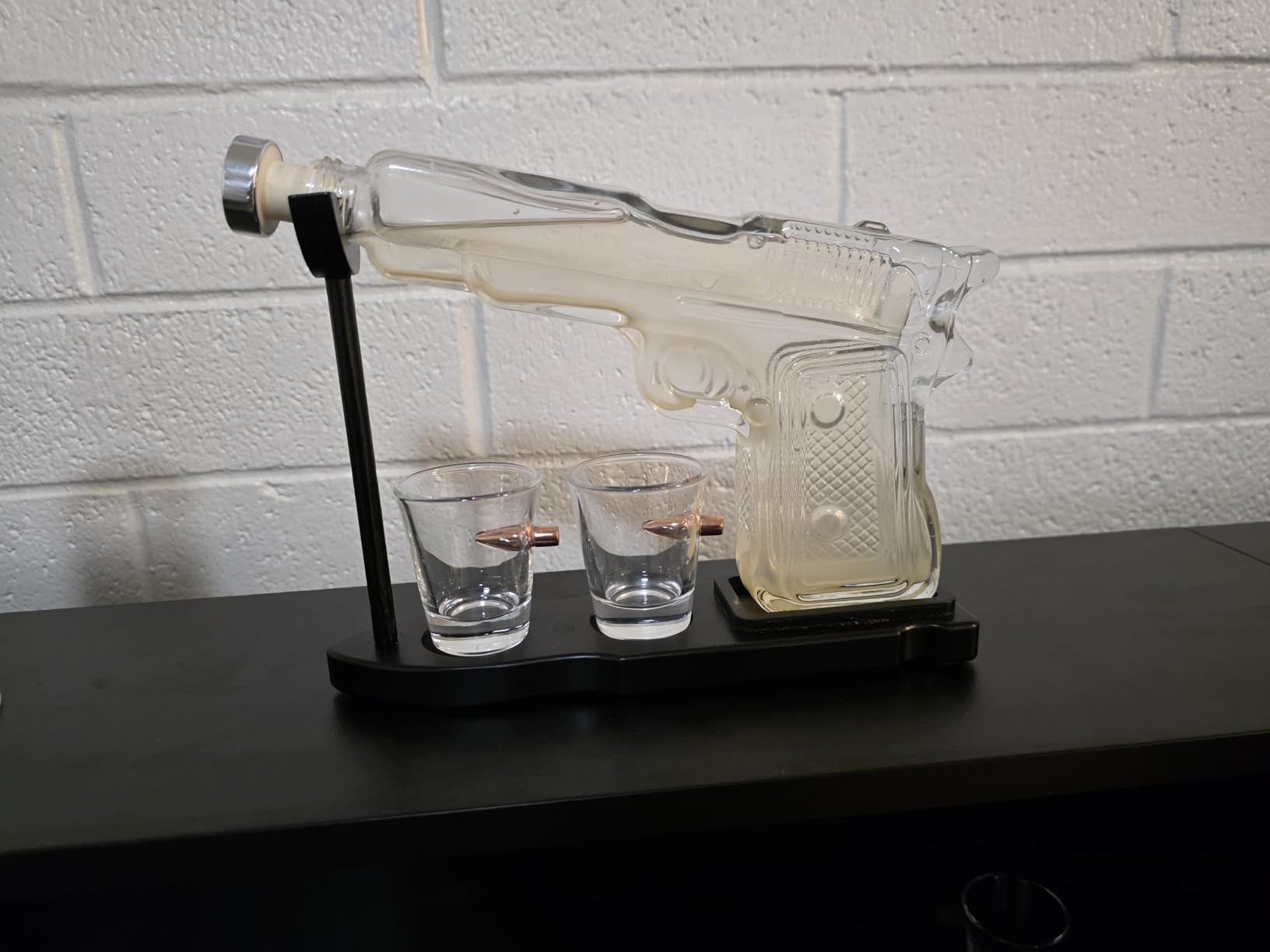 Whiskey Gun Decanter Set + 2 Bullet Glasses - Birthday Pistol Gifts for Men, Boyfriends Who Have Everything, Whiskey Gifts for Dad, Father, Husband, Boyfriend & Military Enthusiasts, Liquor Dispenser customer photo 2