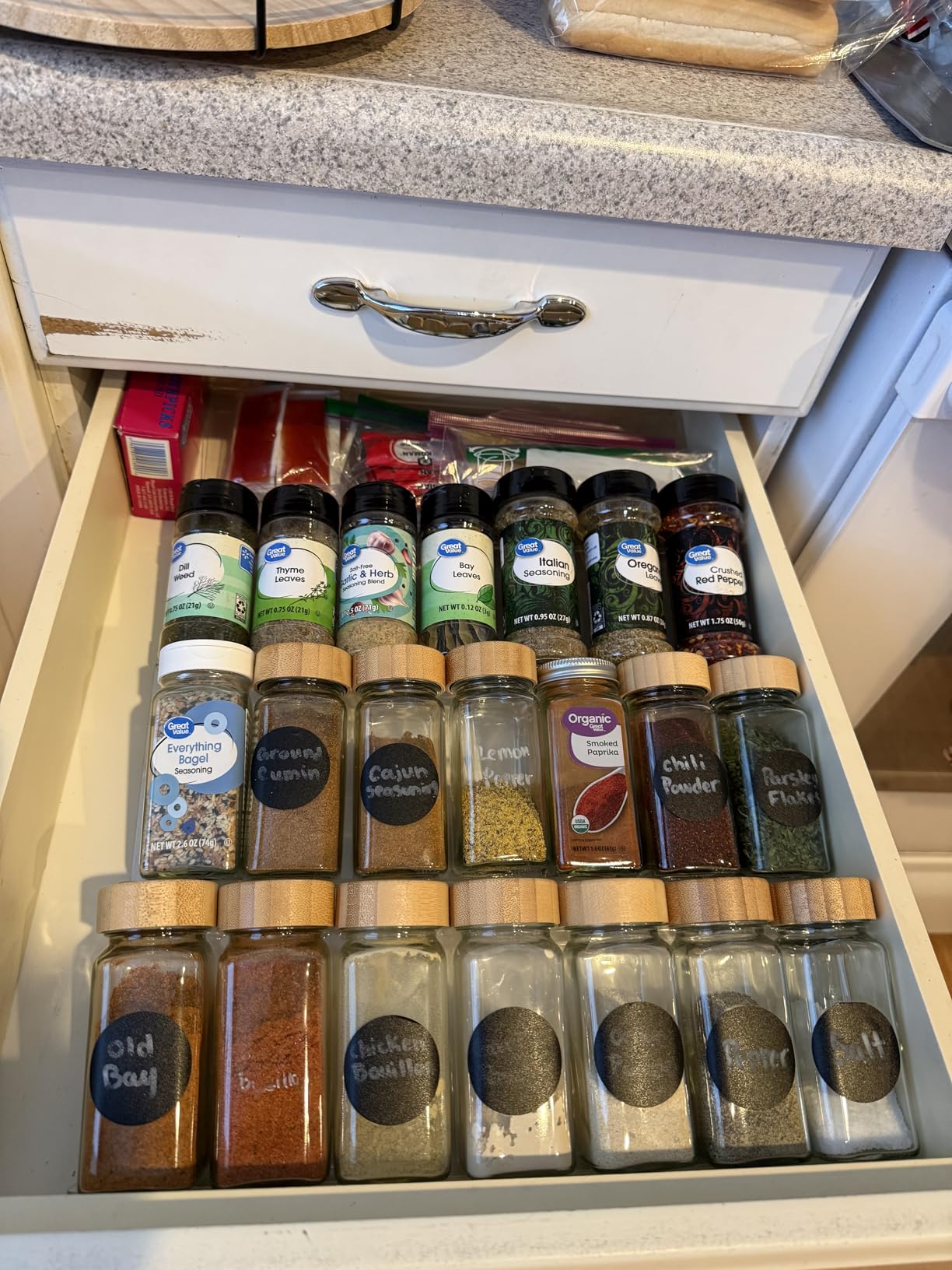 Antimbee Spice Drawer Organizer, 4 Tier- 8 Pack Kitchen Spice Rack Tray for Drawer, Expandable From 13