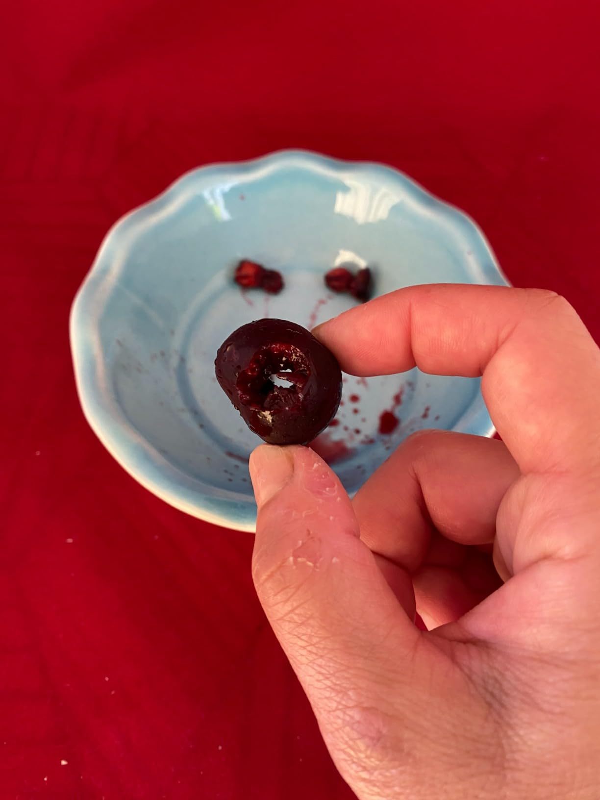 Cherry Pitter - Ordekcity Stainless Steel Cherries Corer Pitter Tool with Hand-held Push Design, Save Time & Space for Making Cherry Jam with Lock Design(Black) customer photo 2