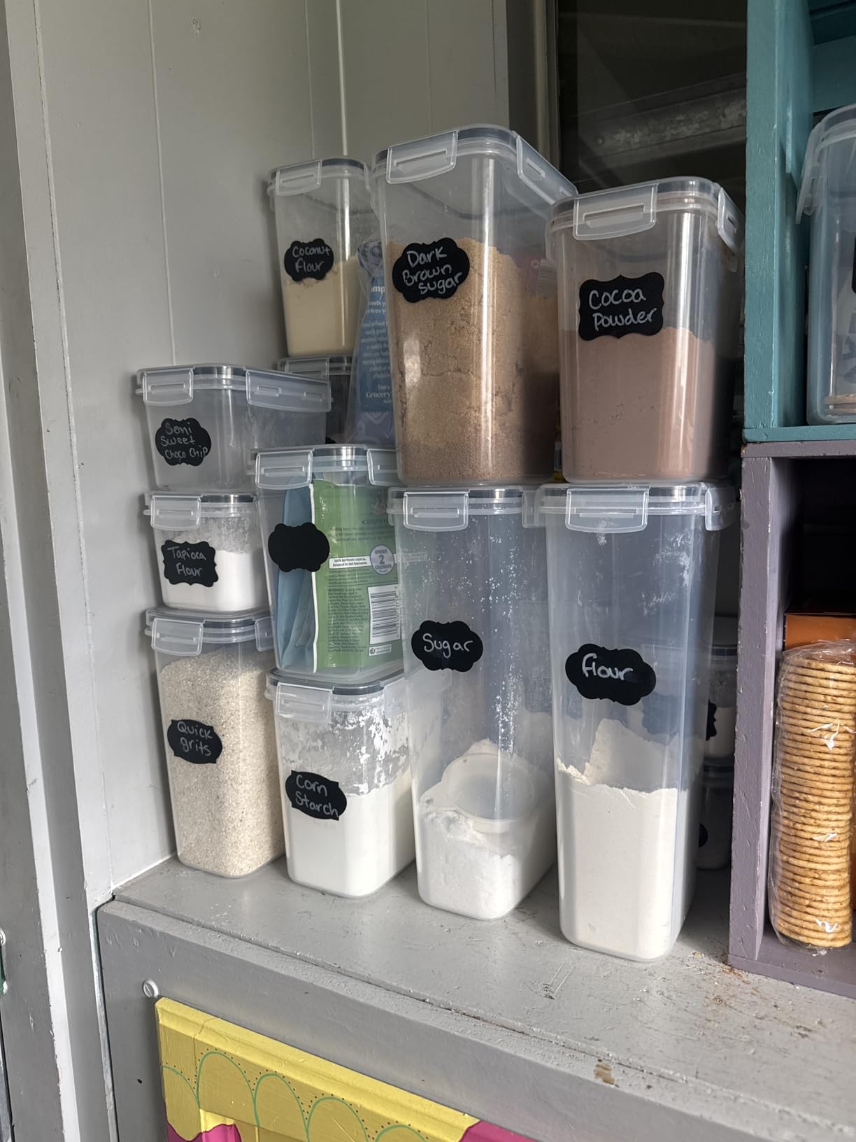 Vtopmart 32pcs Airtight Food Storage Containers Set, BPA Free Plastic Kitchen and Pantry Organization Canisters with Lids for Cereal, Dry Food, Flour and Sugar, Includes 32 Labels customer photo 1