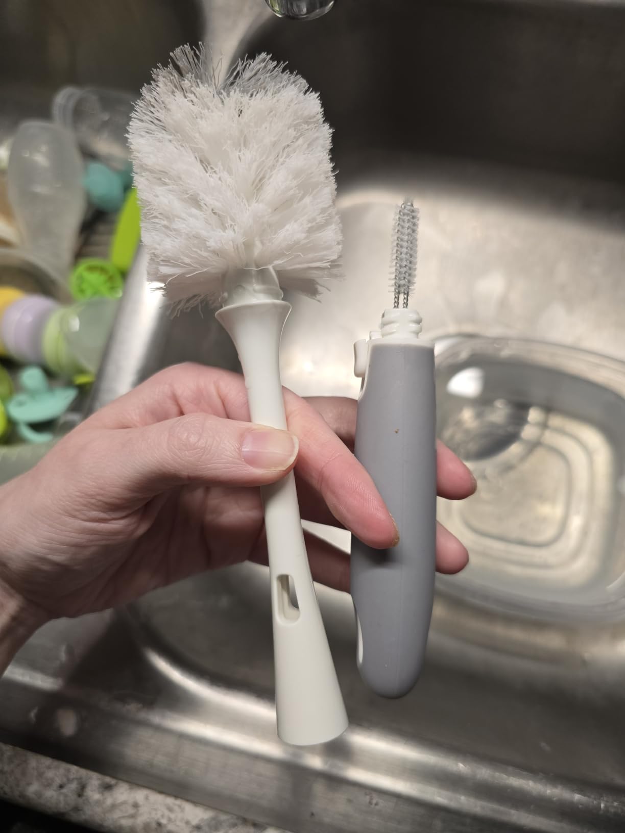 OXO Tot Bottle Brush with Nipple Cleaner and Stand - Gray, 2-Pack customer photo 2