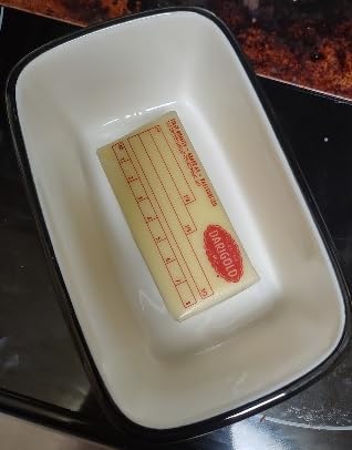 Butter Dish with Lid, ALELION Large Ceramic Butter Dish for Countertop, Butter Keeper with Thick Acacia Wood Lid, Kitchen Decor and Accessories for Kitchen Gifts, White customer photo 2