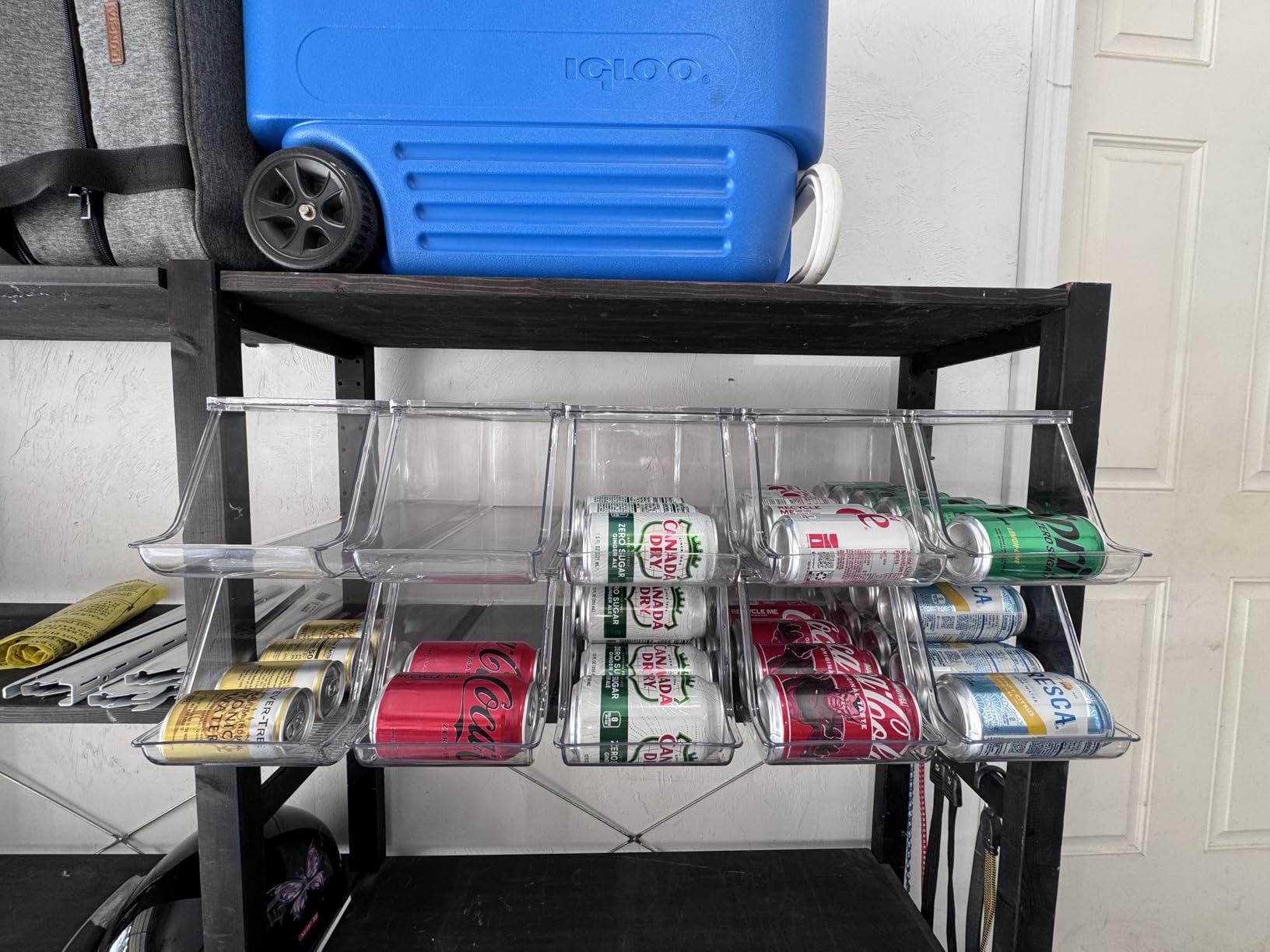 Sorbus Soda Can Organizer for Refrigerator Stackable Can Holder Dispenser with Lid for Fridge, Pantry, Freezer - Holds 12 Cans Each, BPA-Free, Clear Design, (2-Pack) customer photo 2