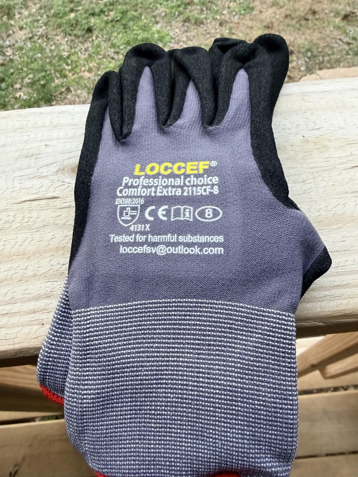 LOCCEF Work Gloves MicroFoam Nitrile Coated-6 Pairs,Seamless Knit Nylon Gloves,Gray Work gloves customer photo 1