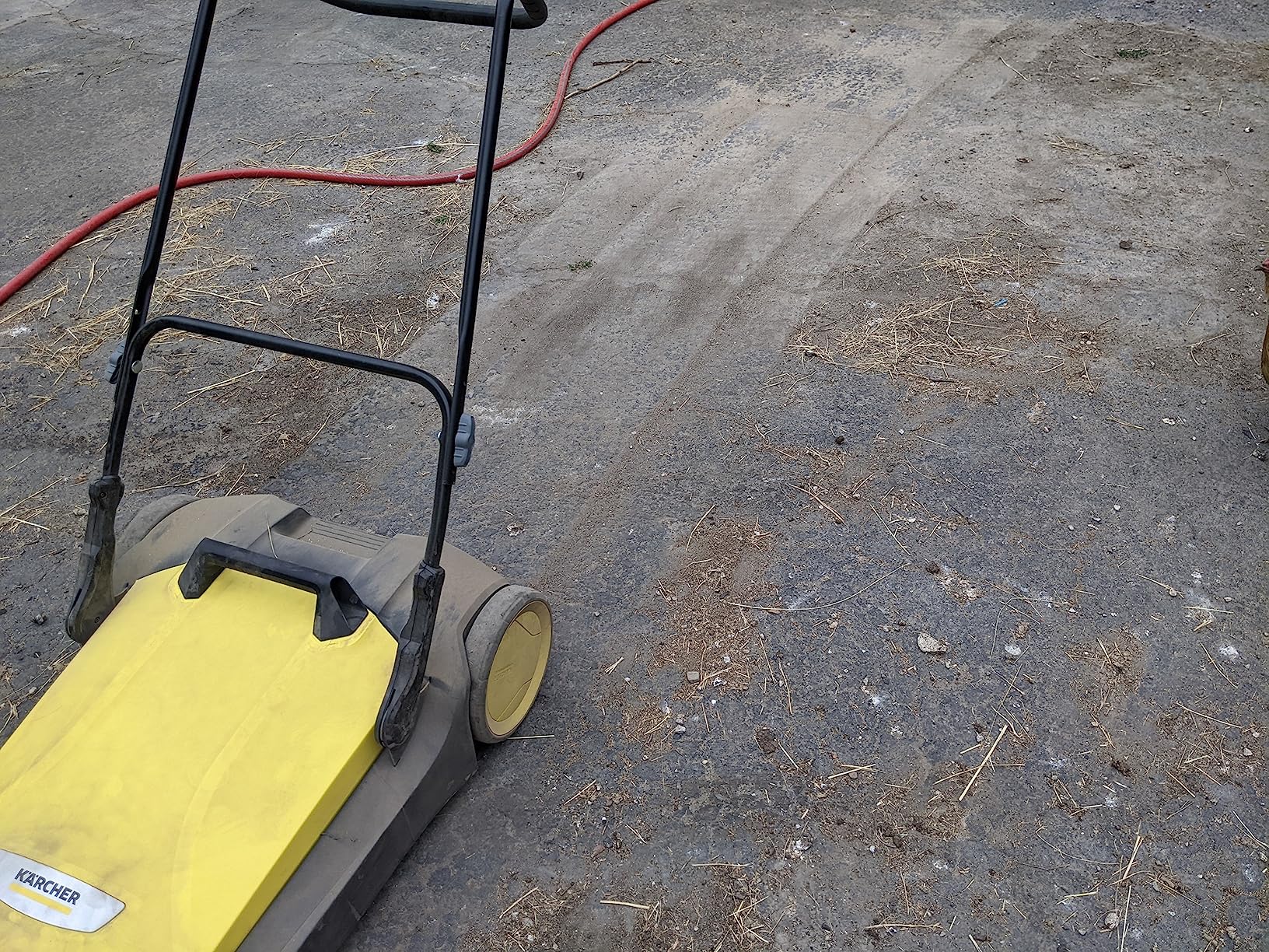 Karcher Walk-Behind Outdoor Push Sweeper S 6 Twin for Workshops, Warehouses or Garages - 6X Faster Than a Push Broom, 10 Gallon Capacity, 33.9