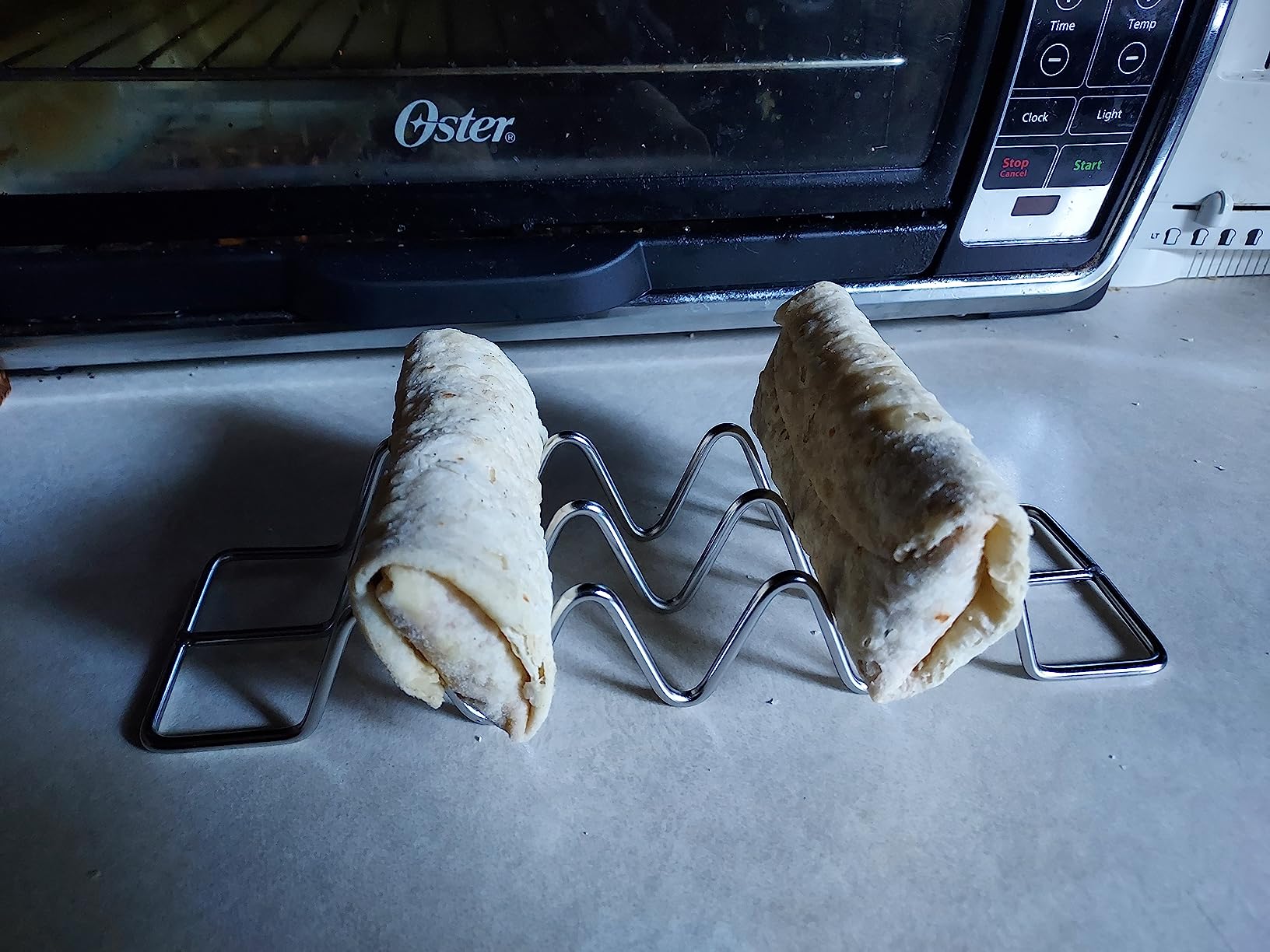 JIBOLAT Taco Holders set of 3,Stainless Steel Taco Shell Holder Stand,Taco Tray Plates for Taco Bar Gifts Accessories,Holds 4 Tacos Each,Oven Safe for Baking, Dishwasher and Grill Safe customer photo 2