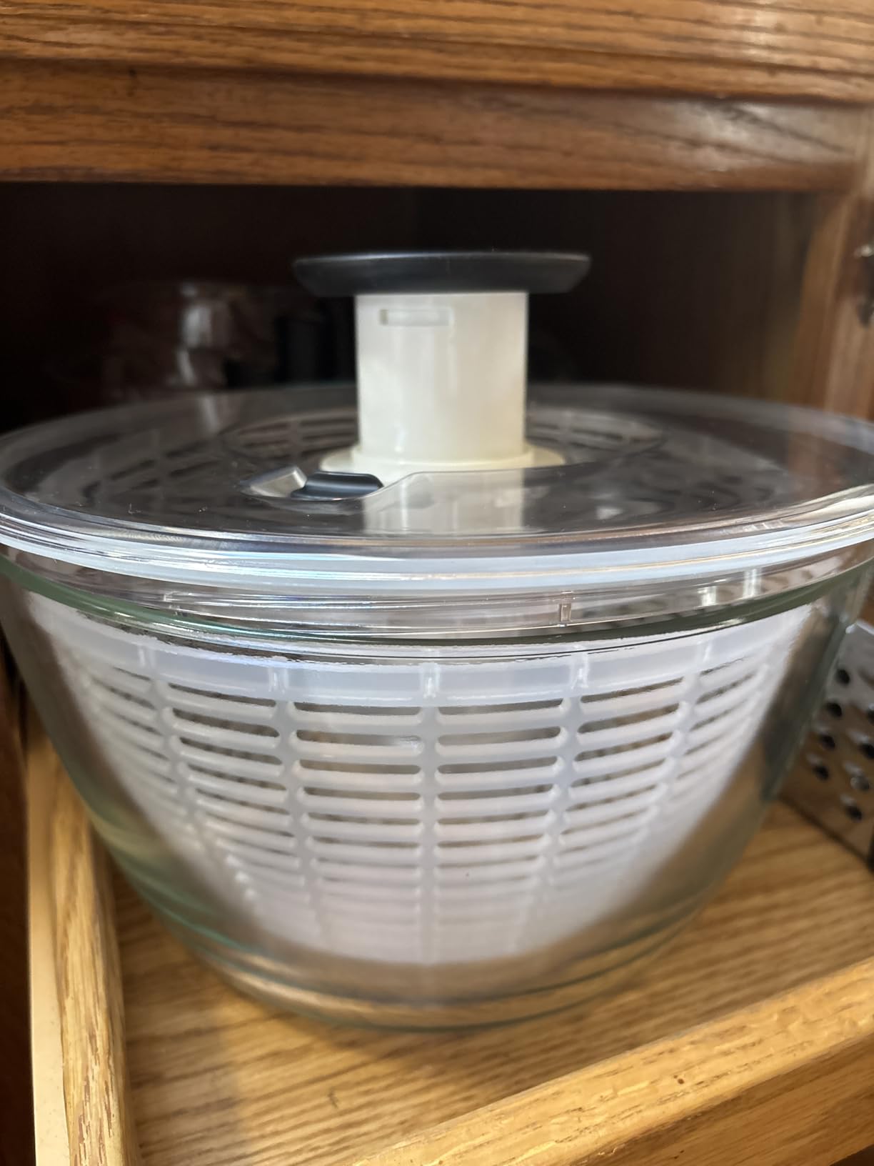 OXO Good Grips Glass Salad Spinner - Large 6.22-Qt Lettuce & Fruit Washer, Borosilicate Glass Bowl, BPA-Free, Easy Pump customer photo 1