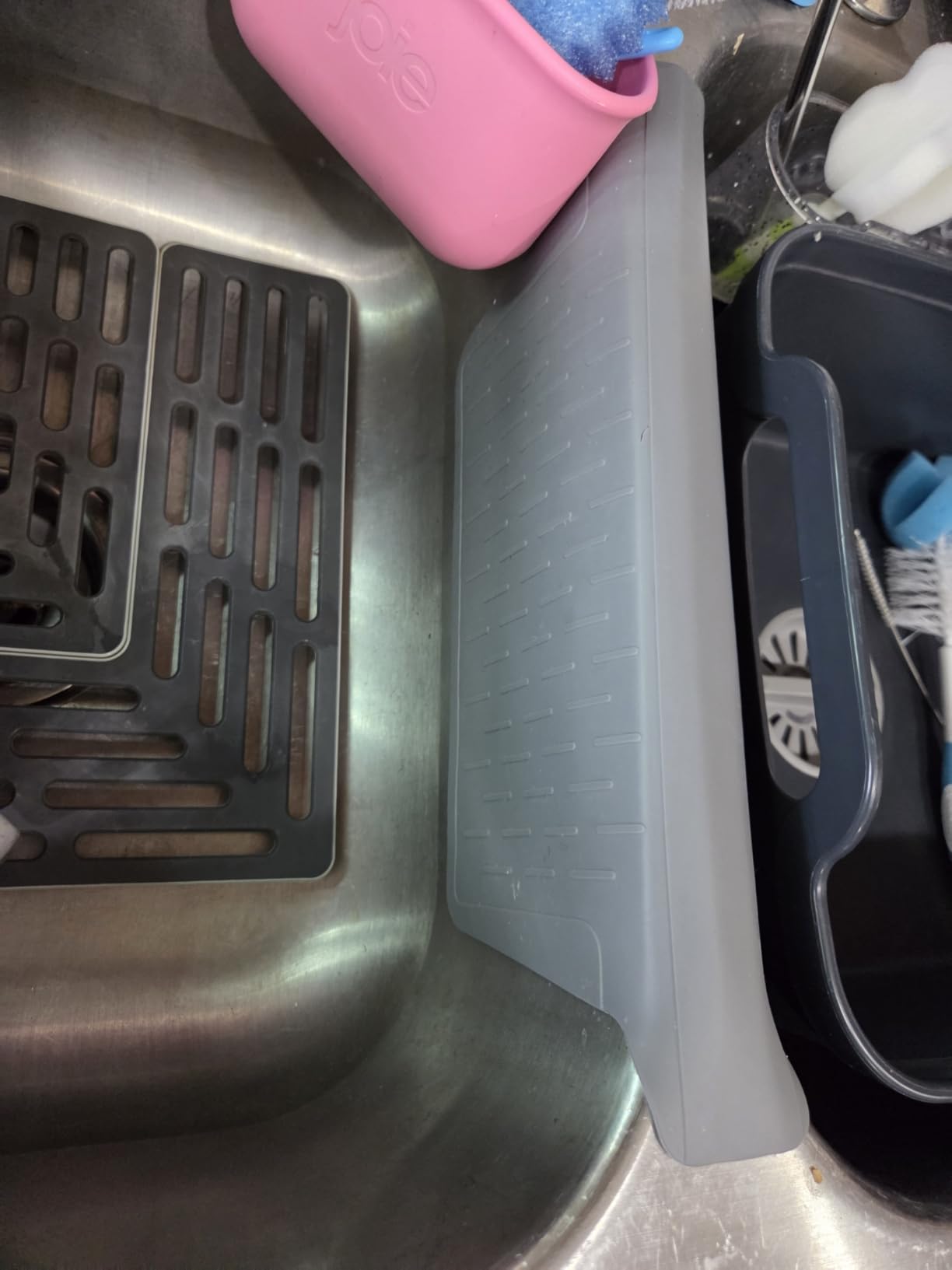 Sink Saddle, Kitchen Sink Mat, Divider Protector Mat, No Odor, Super Soft, No Stains, 12.83'' x 11.1'' customer photo 1
