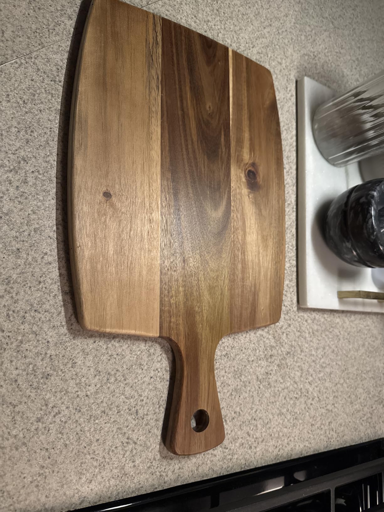Best Acacia Wood Cutting Board with Handle Wooden Charcuterie Board Kitchen Chopping Boards for Bread Meat Cutting boards Fruit Cheese Serving Board Butcher Block Carving Board, 17