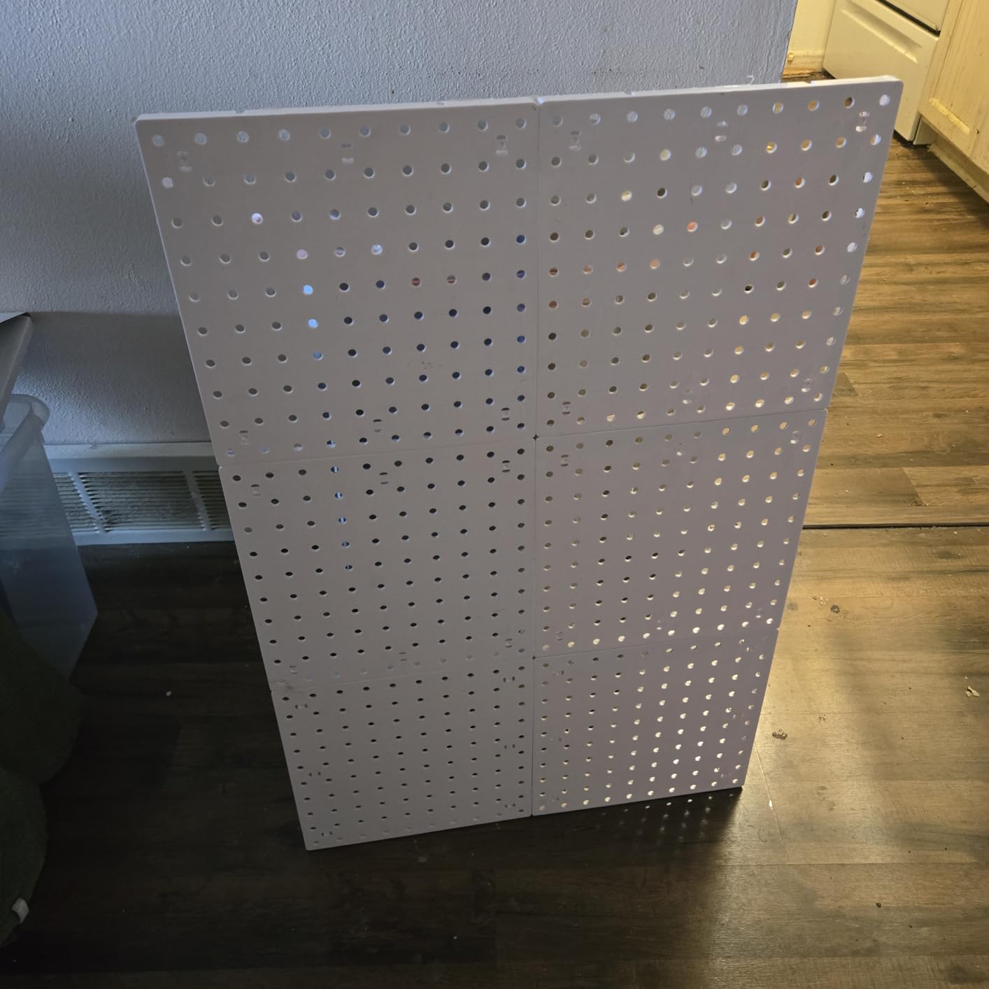 2 Pcs Pegboard, Metal Pegboard Wall Panels - Pegboard Wall Organizer System - Peg Boards for Walls, Small Peg Board Tool Storage, White Pegboard for Garage, Craft Room, Workbench, Kitchen, Office customer photo 1