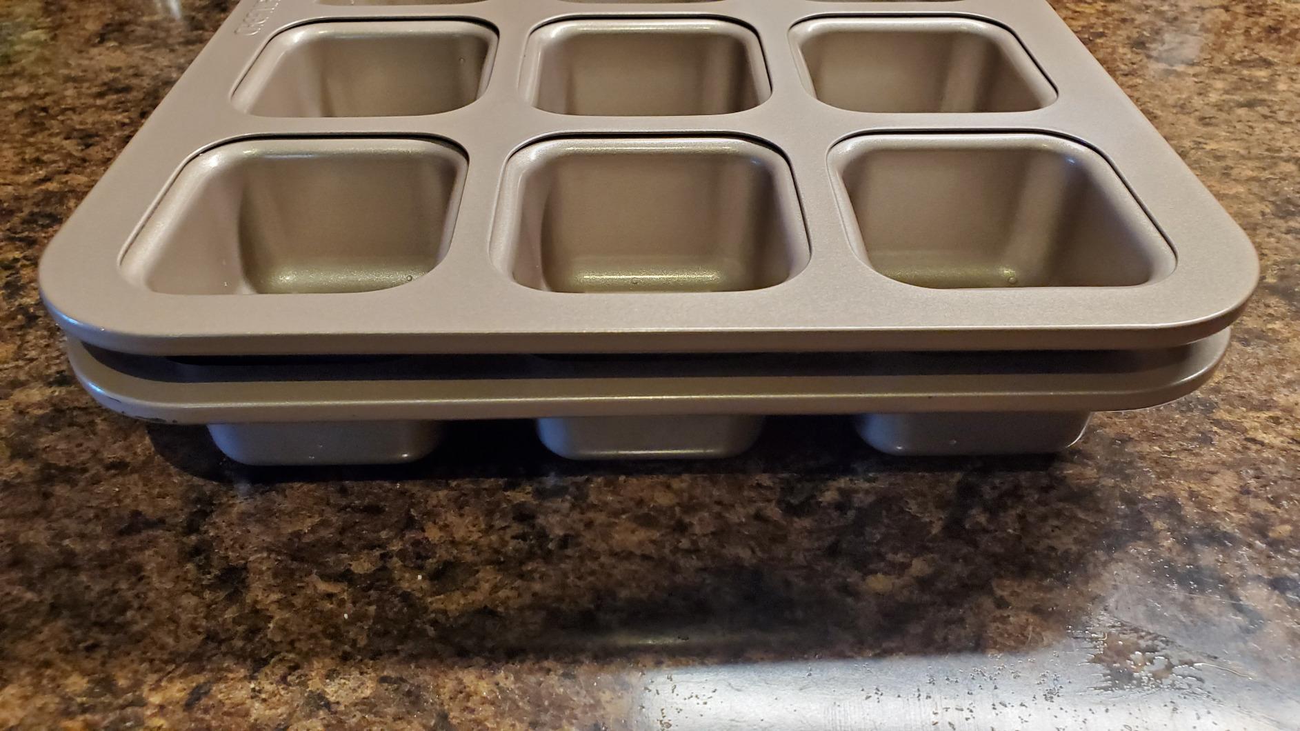 CHEFMADE Financier Cake Pan, 8-Cavity Non-Stick Muffin Pan Biscuits Cookies Bakeware for Oven Baking (Champagne Gold) customer photo 2