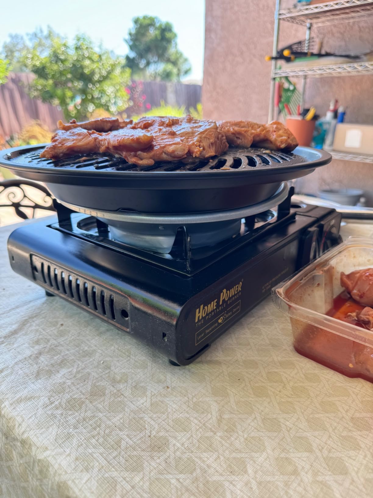 Korean-Style Smokeless Outdoor BBQ Grill Pan - Aluminum Fluorine Coating,Non-Stick & Non-Burning, Even Heating,Oil Drain Design,Easy Clean,Includes 304 Stainless Steel Tongs - Made in TaiWan customer photo 2