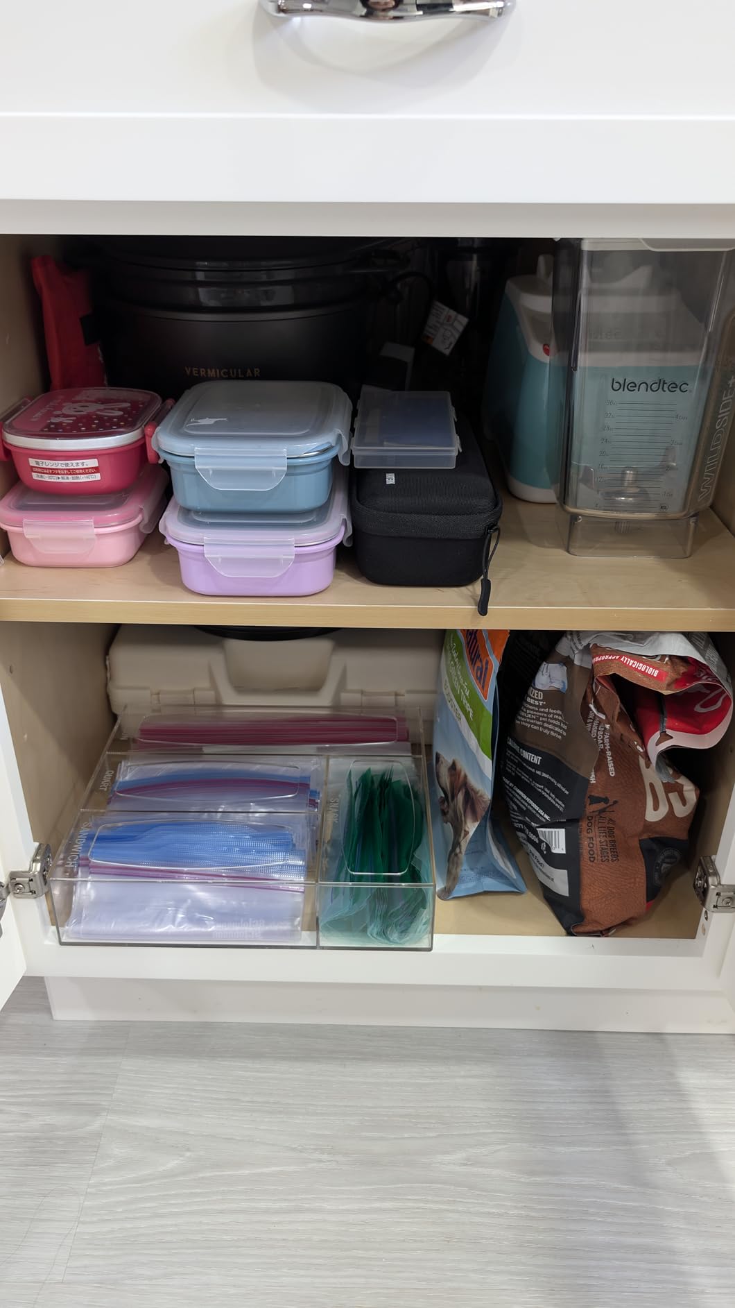 Aquiver Acrylic Bags Storage Organizer - Baggie Bags Drawer Organizer & Plastic Food Storage Bags Holder - Compatible with Gallon, Quart, Sandwich, Snap, Freezer, Slider Bags (Clear) customer photo 1