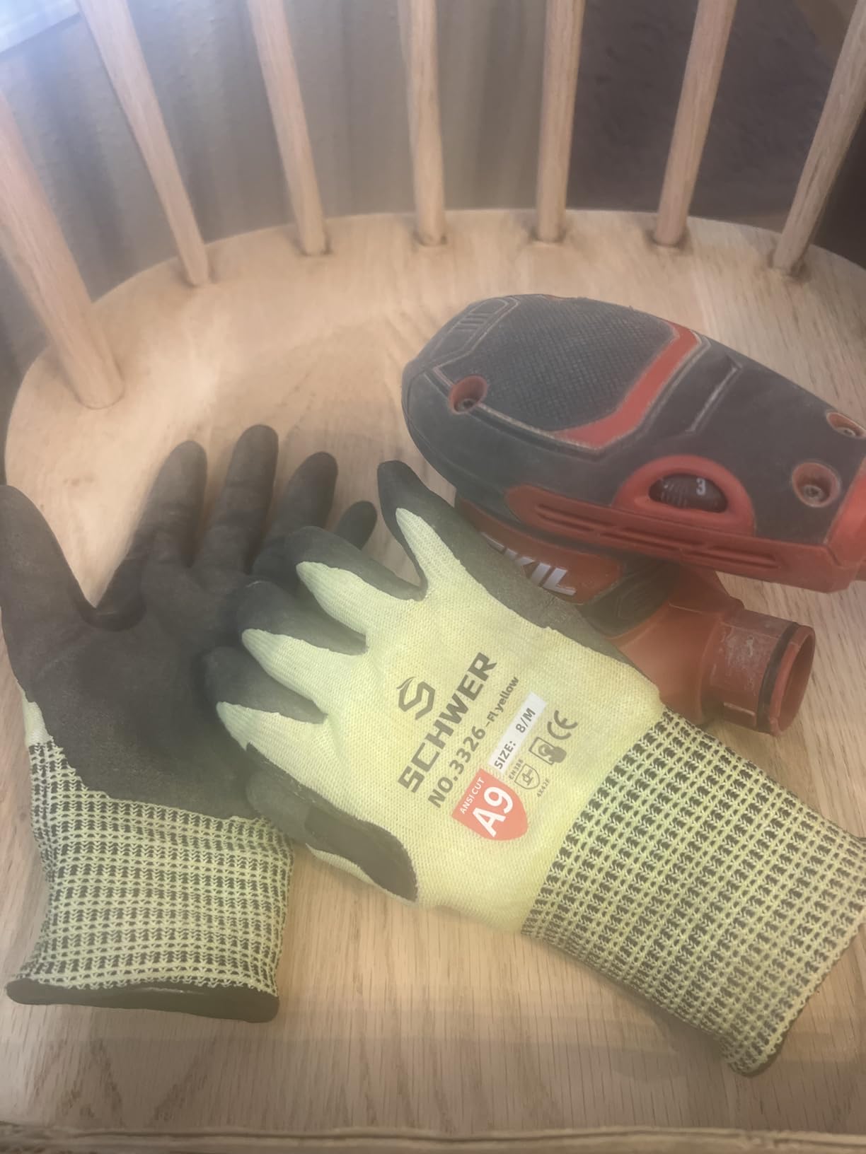 Schwer ProGuard High Level Cut Resistant Work Gloves PR3326 for Extreme Protection，ANSI A9 Cut Gloves with Reinforced Thumb, Non Slip, Breathable, Durable, Touch-screen, Black 1 Pair（L） customer photo 1