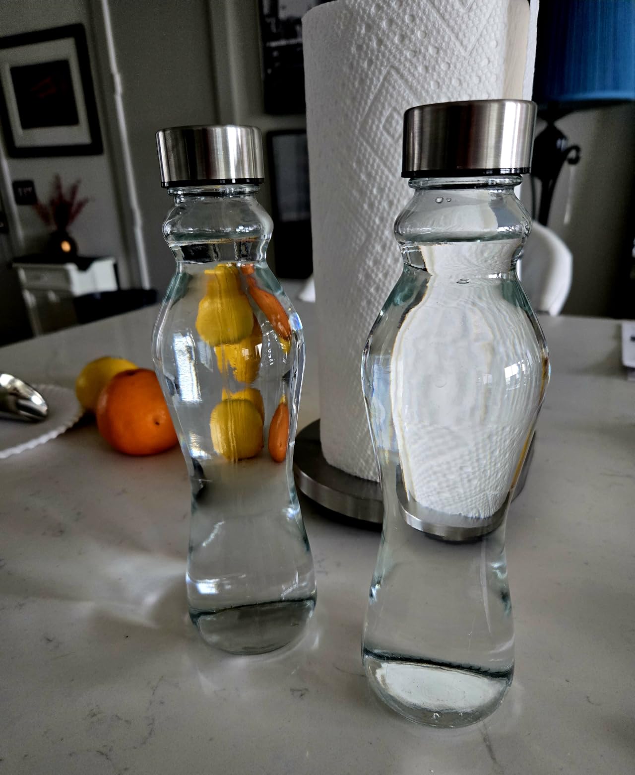 JoyJolt Spring Glass Water Bottles Set of 6-18 oz Glass Bottles with Stainless Steel Caps - Glass Drinking Bottles with Leakproof Lids - Reusable Glass Juice Bottle - Container Bottle Set customer photo 1