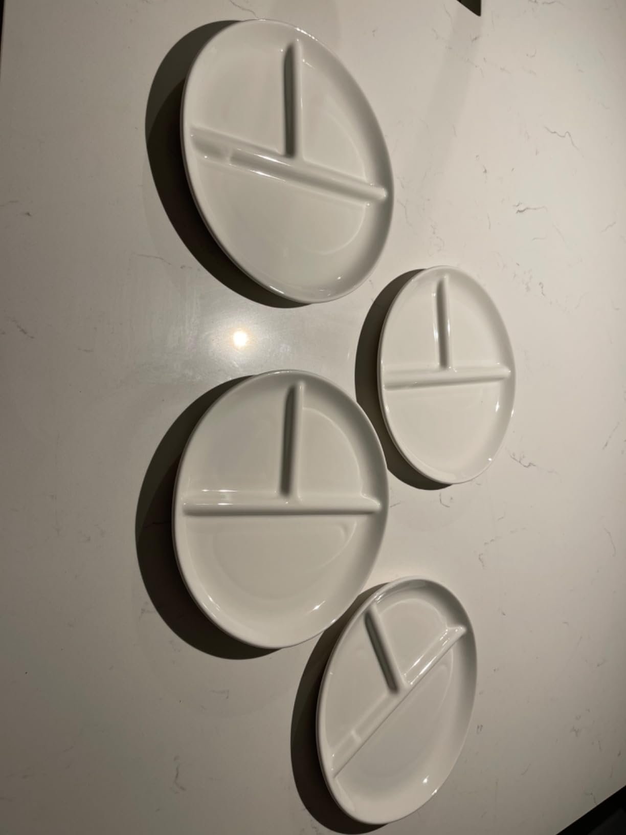 Sweese 9 Inch Porcelain Divided Dinner Plates Set of 2 - Encourage Healthy Eating with Portion Control Design, Durable, Microwave Dishwasher Safe, Ideal for customer photo 1