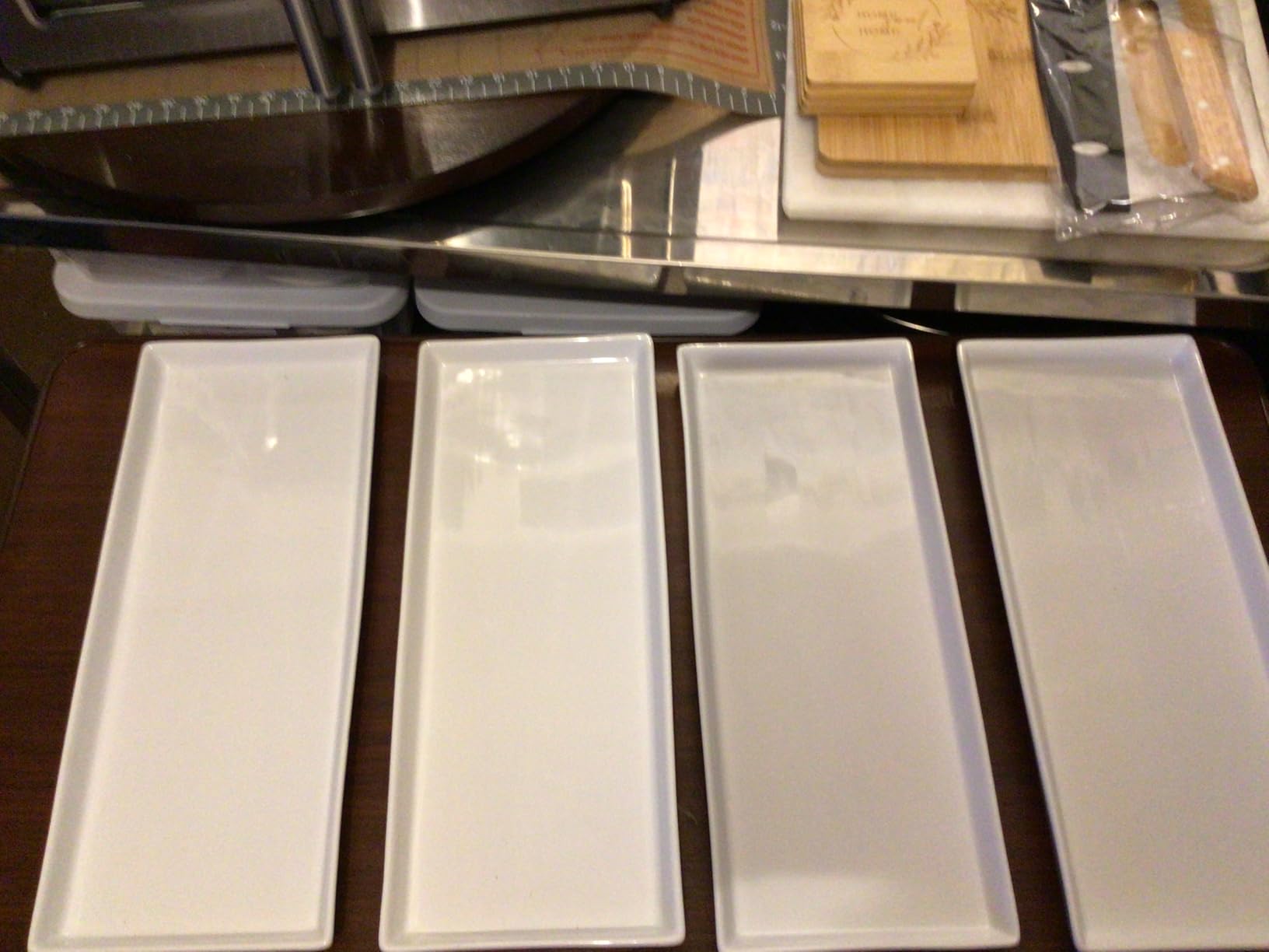 Home Beets White Ceramic Serving Platters (14 x 6 Inch Rectangle Plates) Serving Dishes for Entertaining, Food, Appetizers, Desserts, Cheese Board, Charcuterie, Sushi - Set of 4 Party Serving Trays customer photo 1
