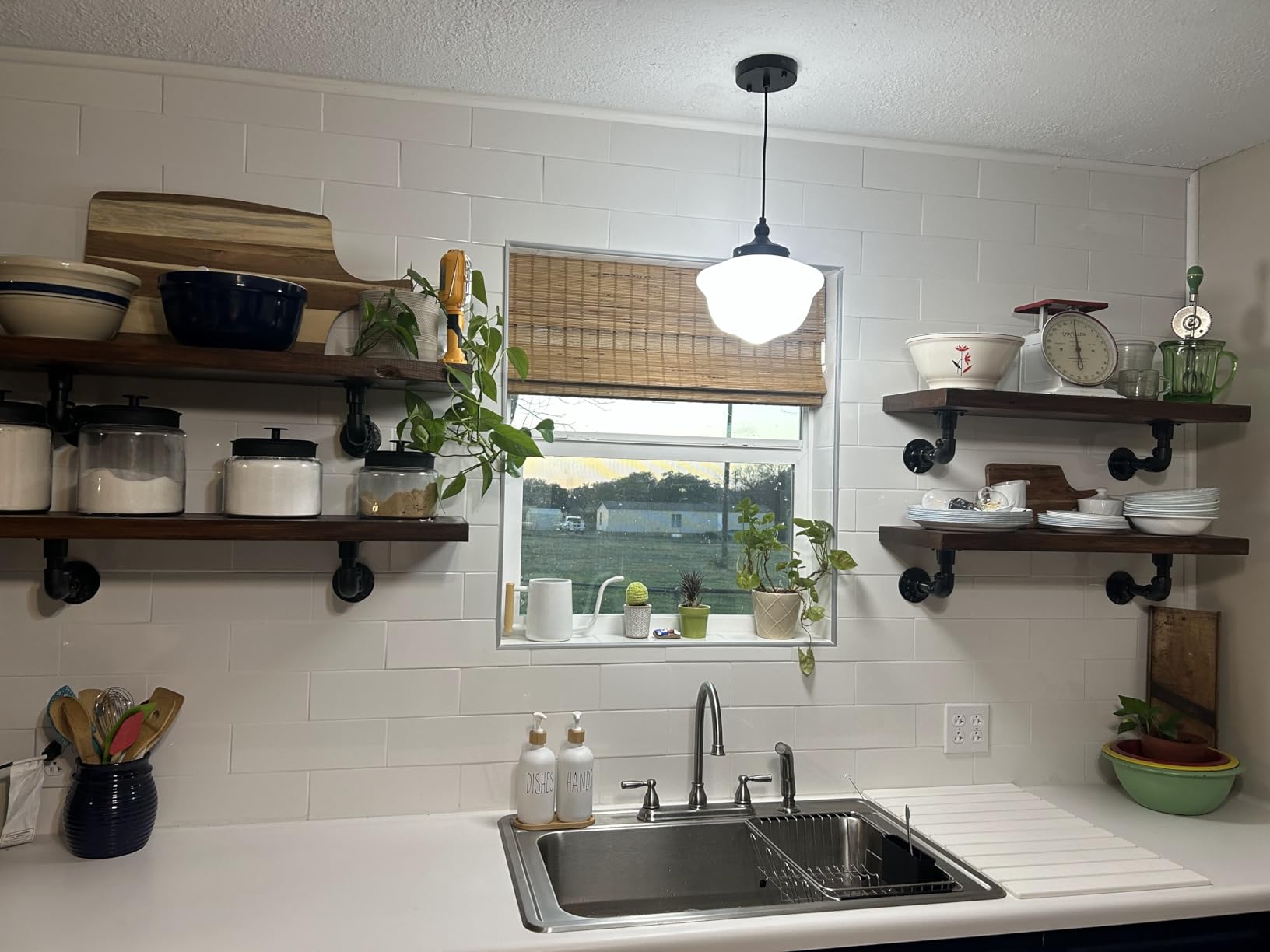 MOMEEMO Soap Dispenser Set, Contains Hand and Dish Soap Dispenser, Suitable for Kitchen Decor. (Black & White) customer photo 1