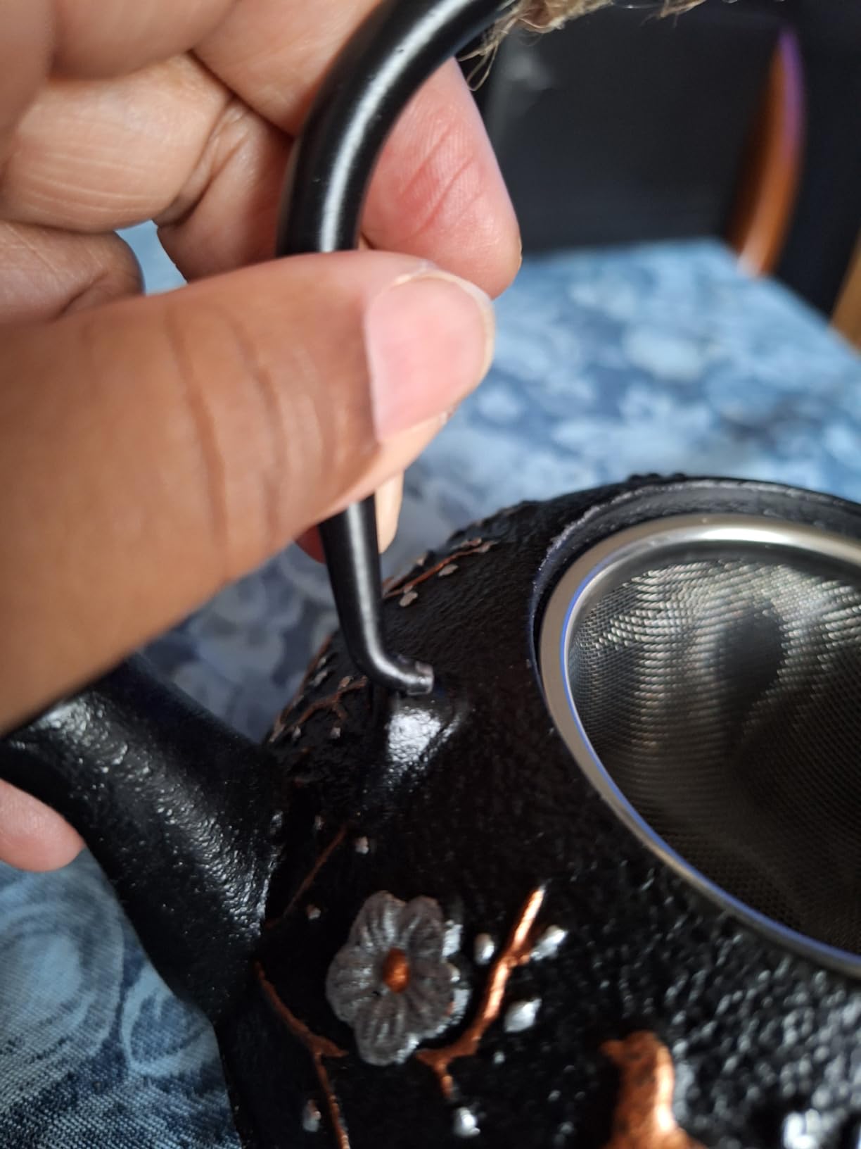 Dyna-Living Cast Iron Teapot 1200ml/40.6oz Japanese Tea Set with 4 Tea Cups Japanese Cast Iron Teapot with Infuser Japanese Tea Kettle Stovetop Gift for Tea Lover customer photo 1