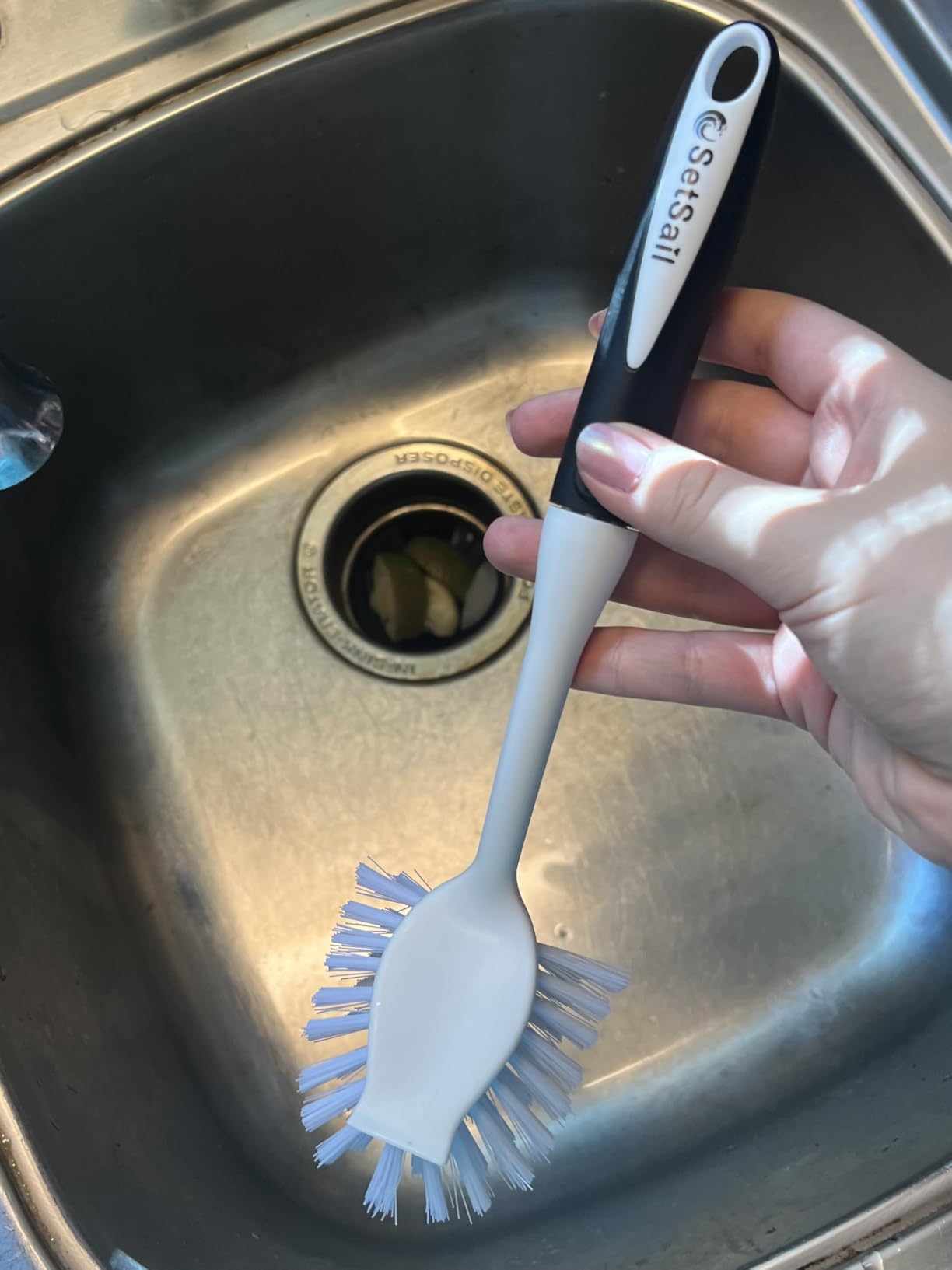SetSail Dish Brush with Handle, 2 Pack Stiff Bristles Dish Scrubber with Built-in Scraper Dish Scrub Brushes for Cleaning Dishes, Pots and Pans, Kitchen Sink customer photo 2