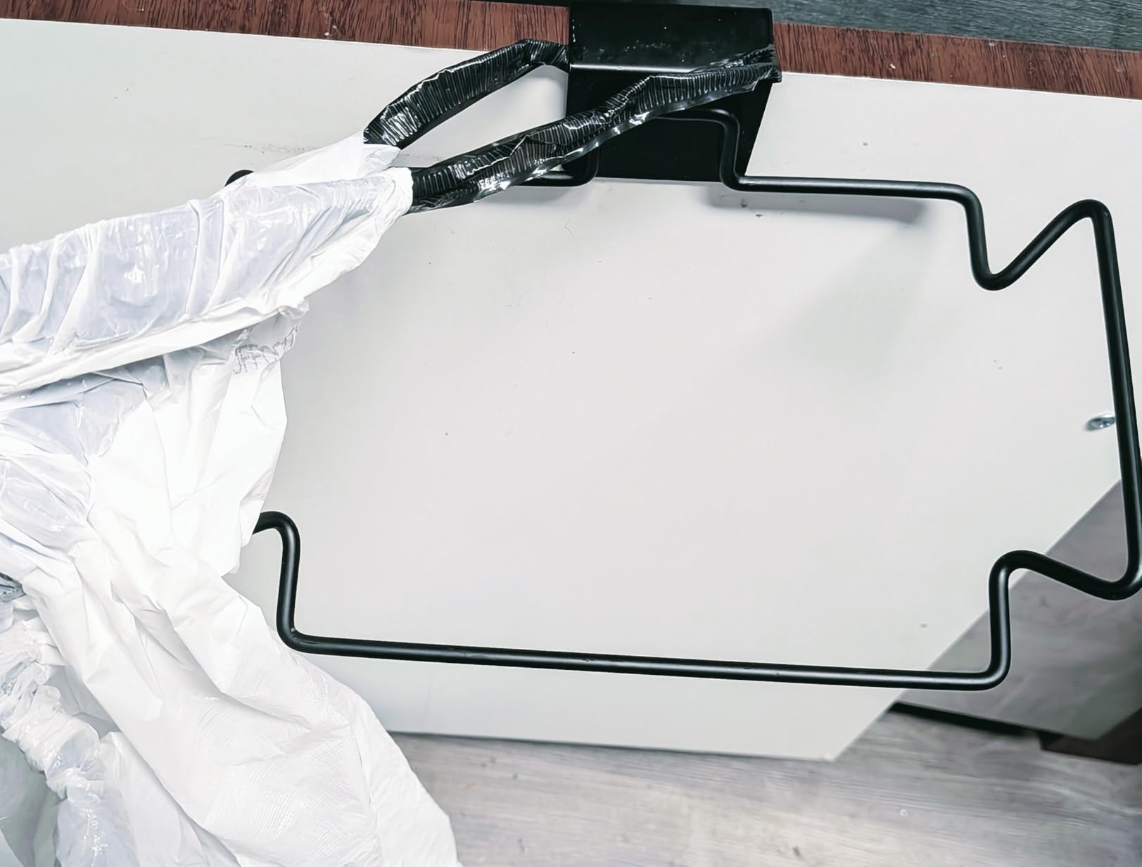 Large Stainless Steel Trash Bag Holder for Kitchen Cabinets Doors and Cupboards, Black customer photo 2