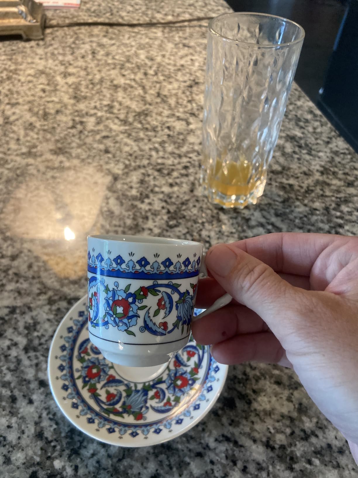 Turkish Coffee Cup Set of 2 with Saucers & Holder - Ceramic, Dishwasher-Safe, Keeps Warm - Patterned Turkish Espresso Cups Set for Home & Office (Standart, 2, Count) customer photo 2