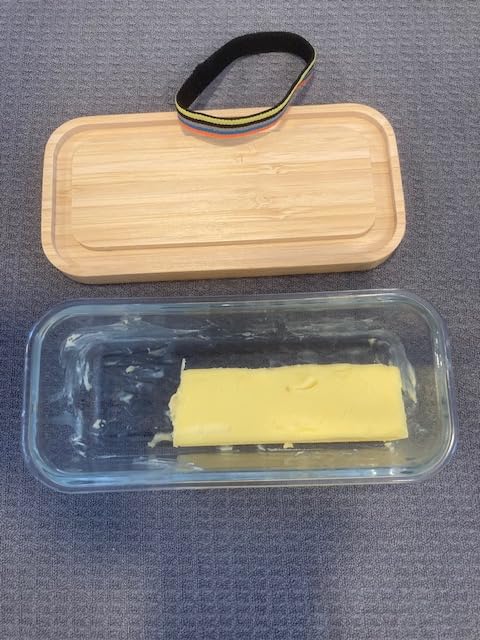 KIVY Glass butter dish with airtight lid that keeps butter soft - For countertop and refrigerator door shelf - Butter tray with lid fridge - Butter holder for counter - Covered butter dishes customer photo 2