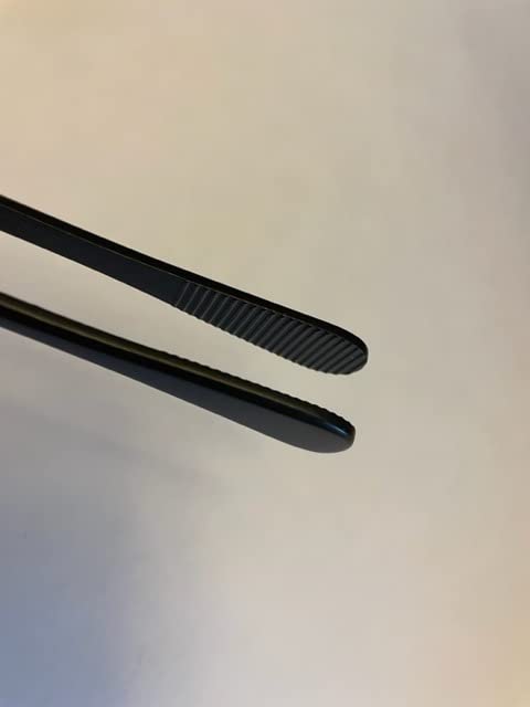 2 Pcs 12-inch Cooking Tweezers Tongs Precision Serrated Tips, Stainless Steel Professional Chef Tweezer Kitchen Tools for BBQ, Plating and Serving (Black) customer photo 2