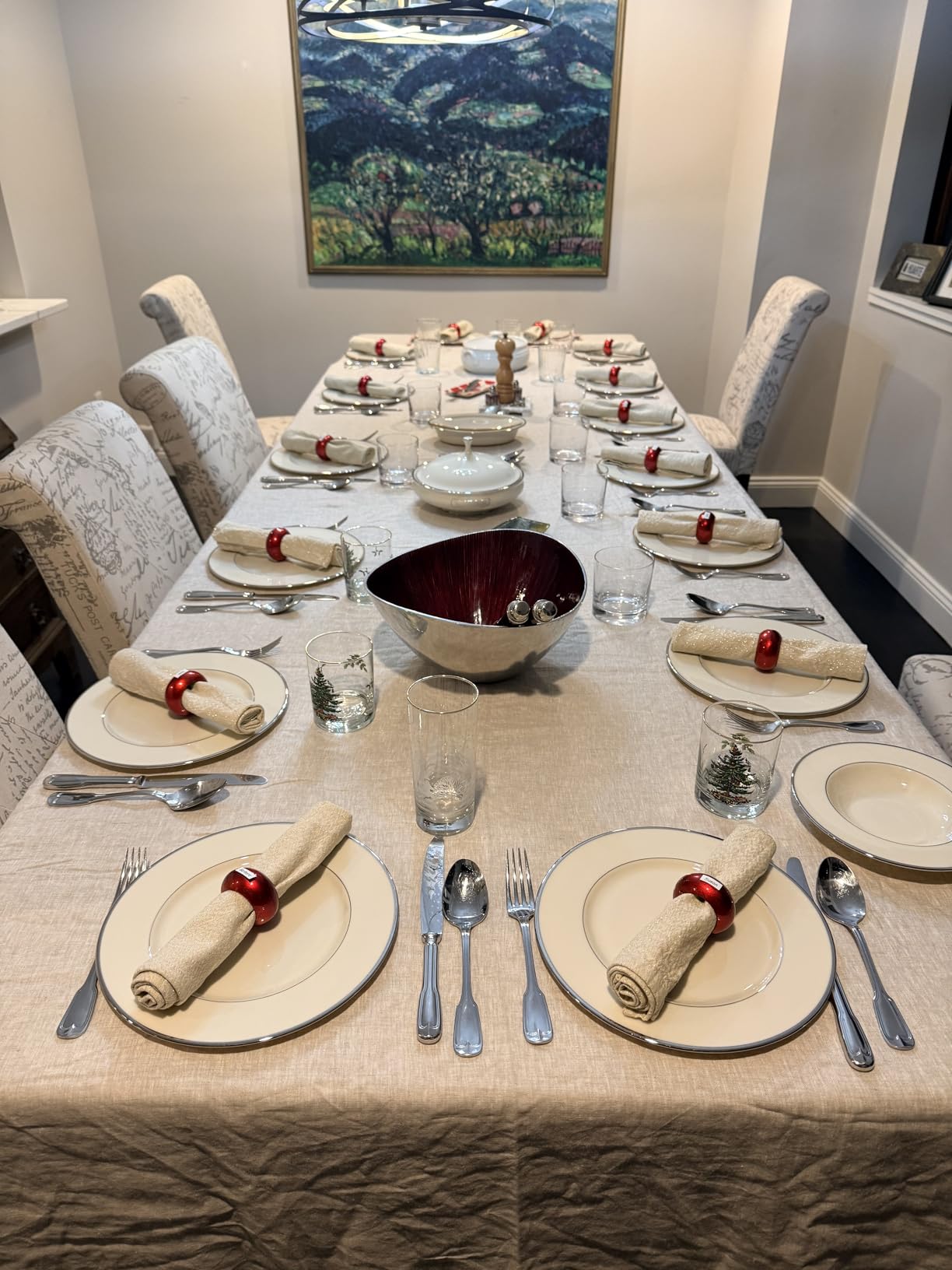 EVERLY Pure Linen Hemstitch Tablecloth,100% Stonewashed French Linen tablecloths for Kitchen Dining Rectangle Tables,60x108Inch Machine Washable Christmas Thanksgiving Organic Tablecloth-White customer photo 1