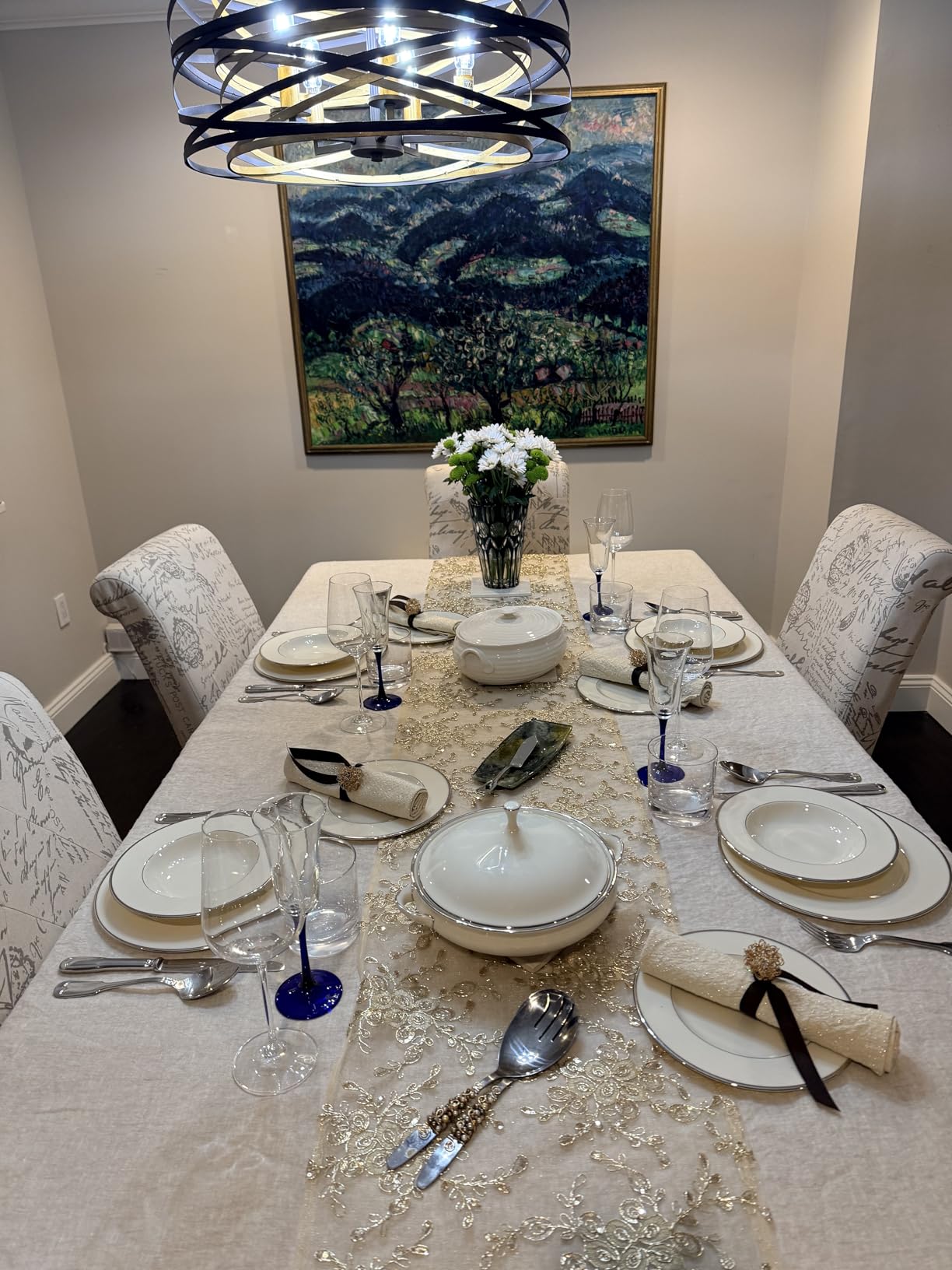 EVERLY Pure Linen Hemstitch Tablecloth,100% Stonewashed French Linen tablecloths for Kitchen Dining Rectangle Tables,60x108Inch Machine Washable Christmas Thanksgiving Organic Tablecloth-White customer photo 2