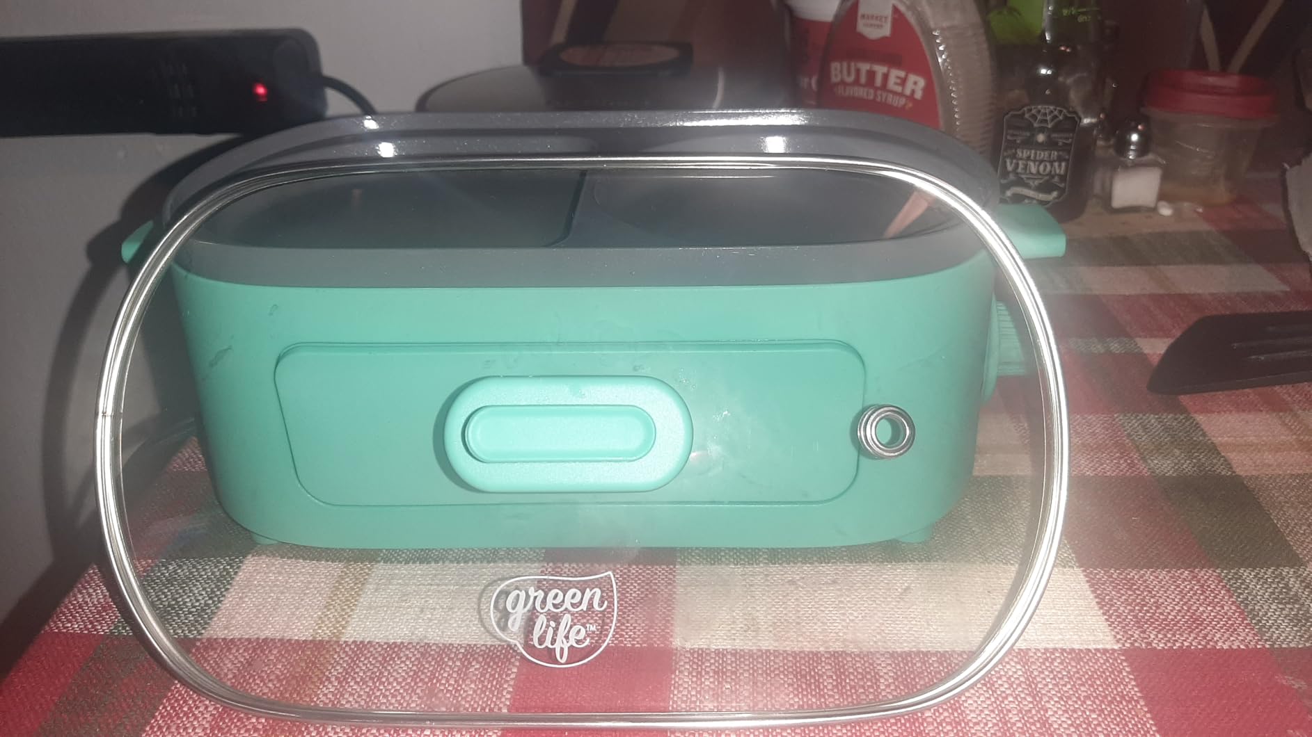 GreenLife 3-in-1 Breakfast Maker Station, Healthy Ceramic Nonstick Dual Griddles for Eggs Meat Sausage Bacon Pancakes and Breakfast Sandwiches, 2 Slice Toast Drawer, Turquoise customer photo 2