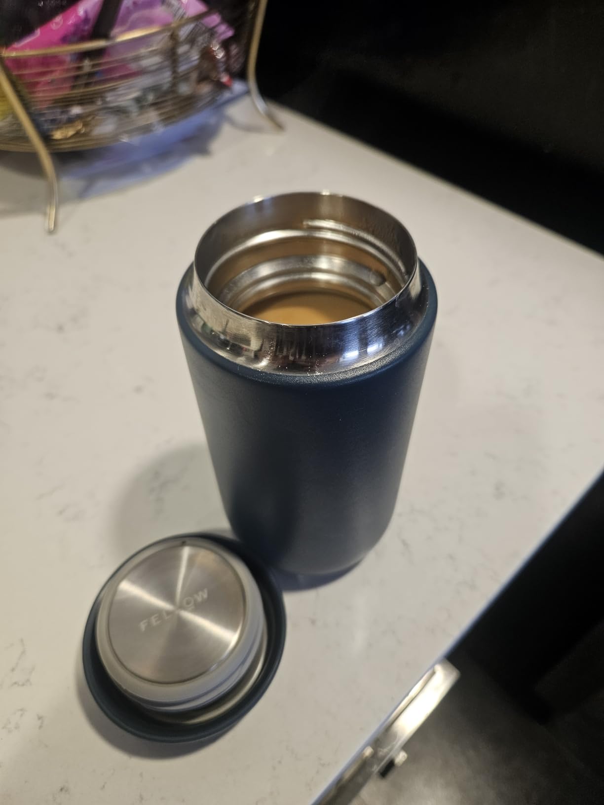 Fellow 16 oz Carter Move Travel Mug - Vacuum-Insulated Stainless Steel Travel Coffee Mug - Coffee Tumbler with Ceramic Interior and Splash Guard - Red customer photo 1
