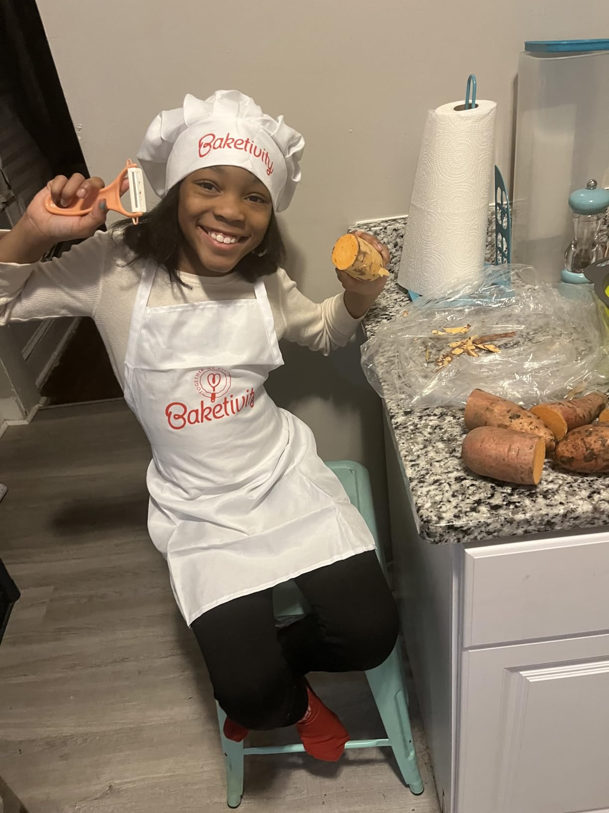 Baketivity Kids Cooking Set Real Utensils With Kitchen Tool Guide - Complete Junior Cooking Set Gift For Girls Or Boys With Mixing Bowls, Cutting Board, Knife, Apron - Kids Baking Set For Real Cooking customer photo 1