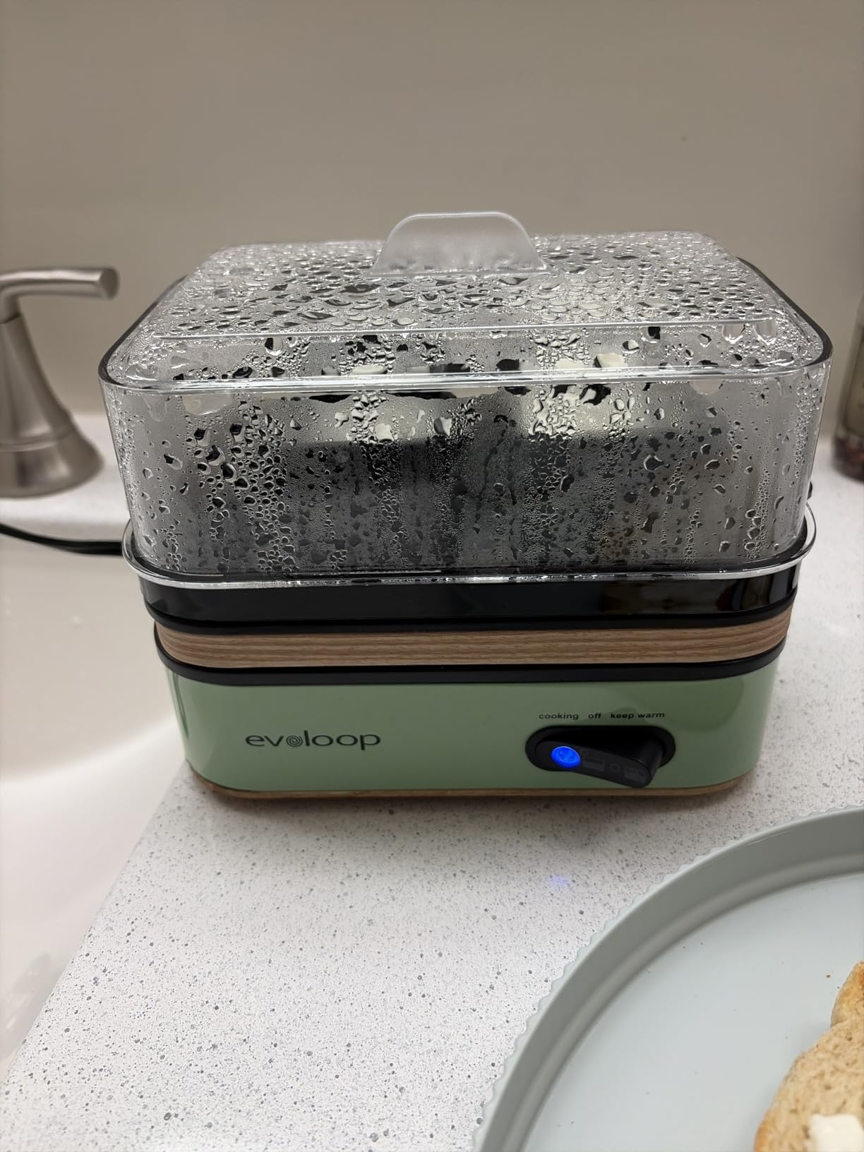 Evoloop Rapid Egg Cooker Electric 6 Eggs Capacity, Soft, Medium, Hard Boiled, Poacher, Omelet Maker Egg Poacher With Auto Shut-Off, BPA Free customer photo 1