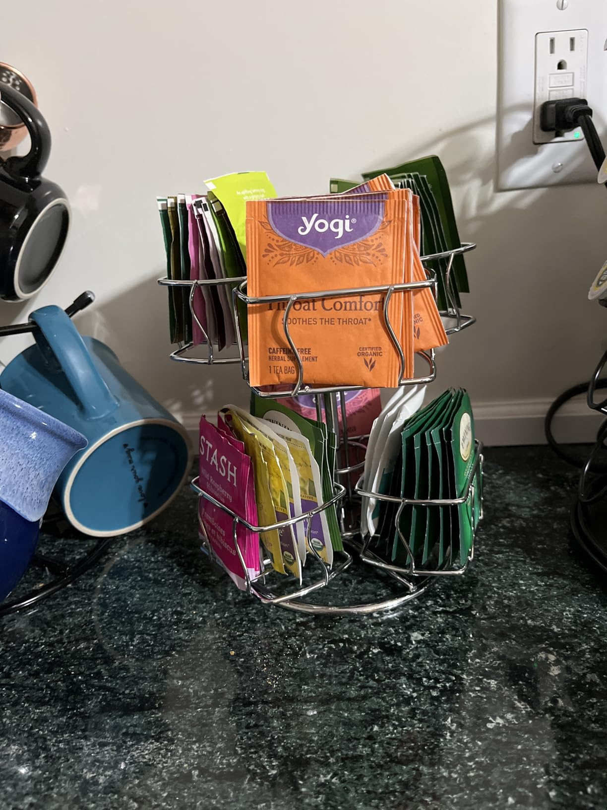 Sorbus Tea Bag Spinning Carousel - Tea Caddy Organizer for Countertop - Matcha Station Accessories - 2 Tier Revolving Storage for Pantry - Holds Up to 60 Large Tea Bags customer photo 1