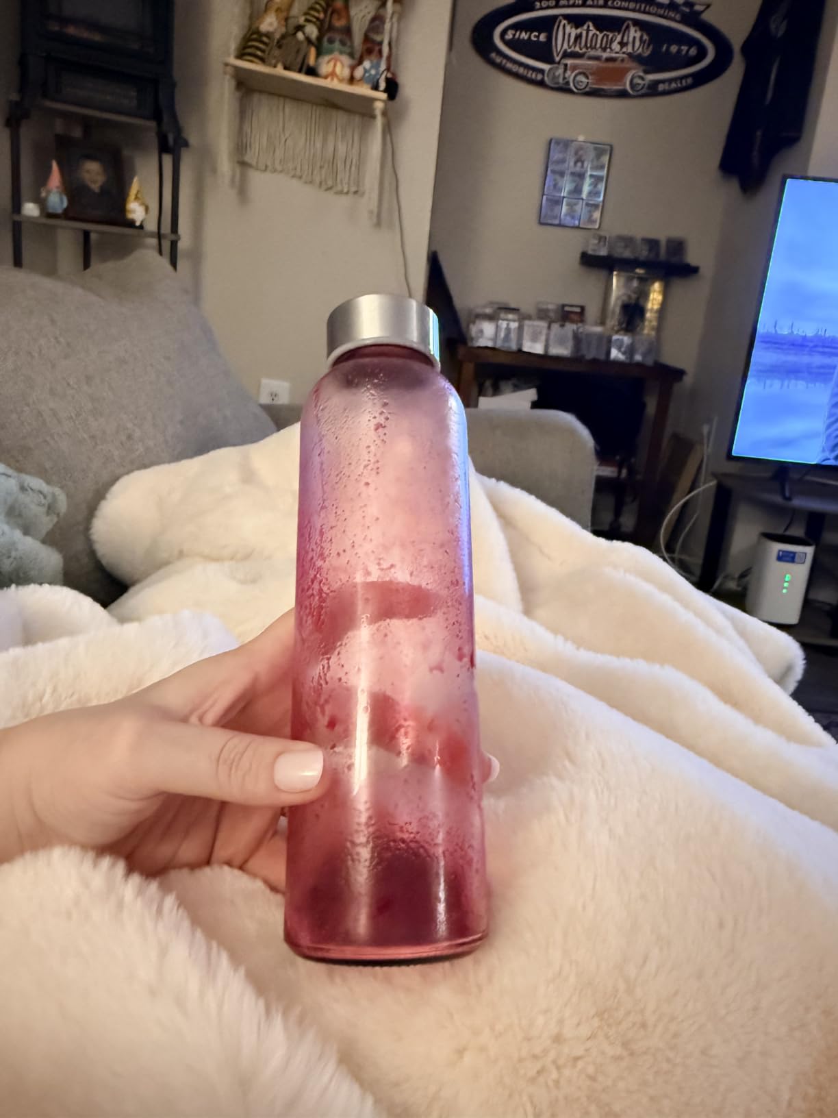 Clear Glass Bottles with Lids 18 oz, Reusable Glass Water Bottles with Stainless Steel Cap for Refrigerator, Juicing, 100% Leak Proof, BPA Free, Juice Bottle Drinking Jar Containers Set of 6 customer photo 2