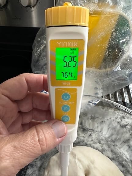 YINMIK Digital pH Meter for Food, pH Probe for Sourdough and Bread Dough, Checking The pH of Fermenting Sausages and Salami, Waterproof pH Tester for Solid and Liquid Soft Soil Sample customer photo 2